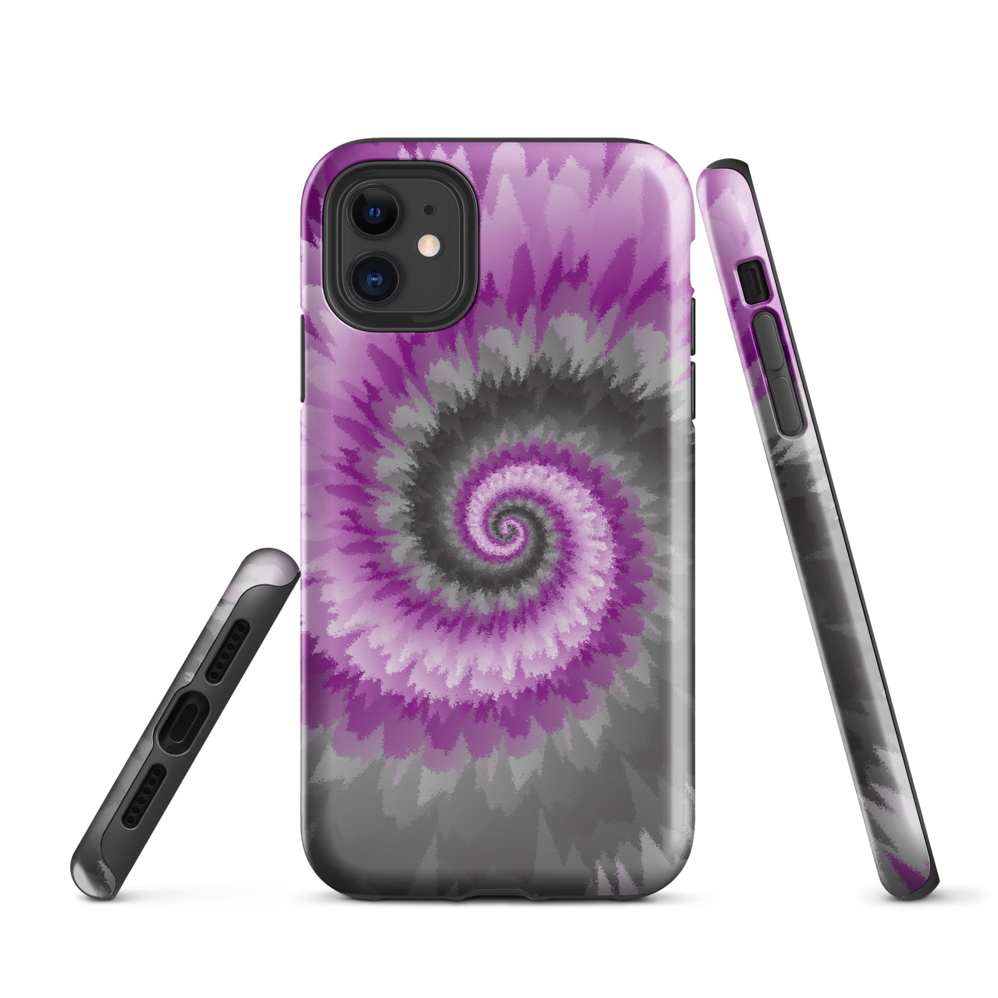 Tough Case for iPhone®-Tie Dye Spiral - Demisexual