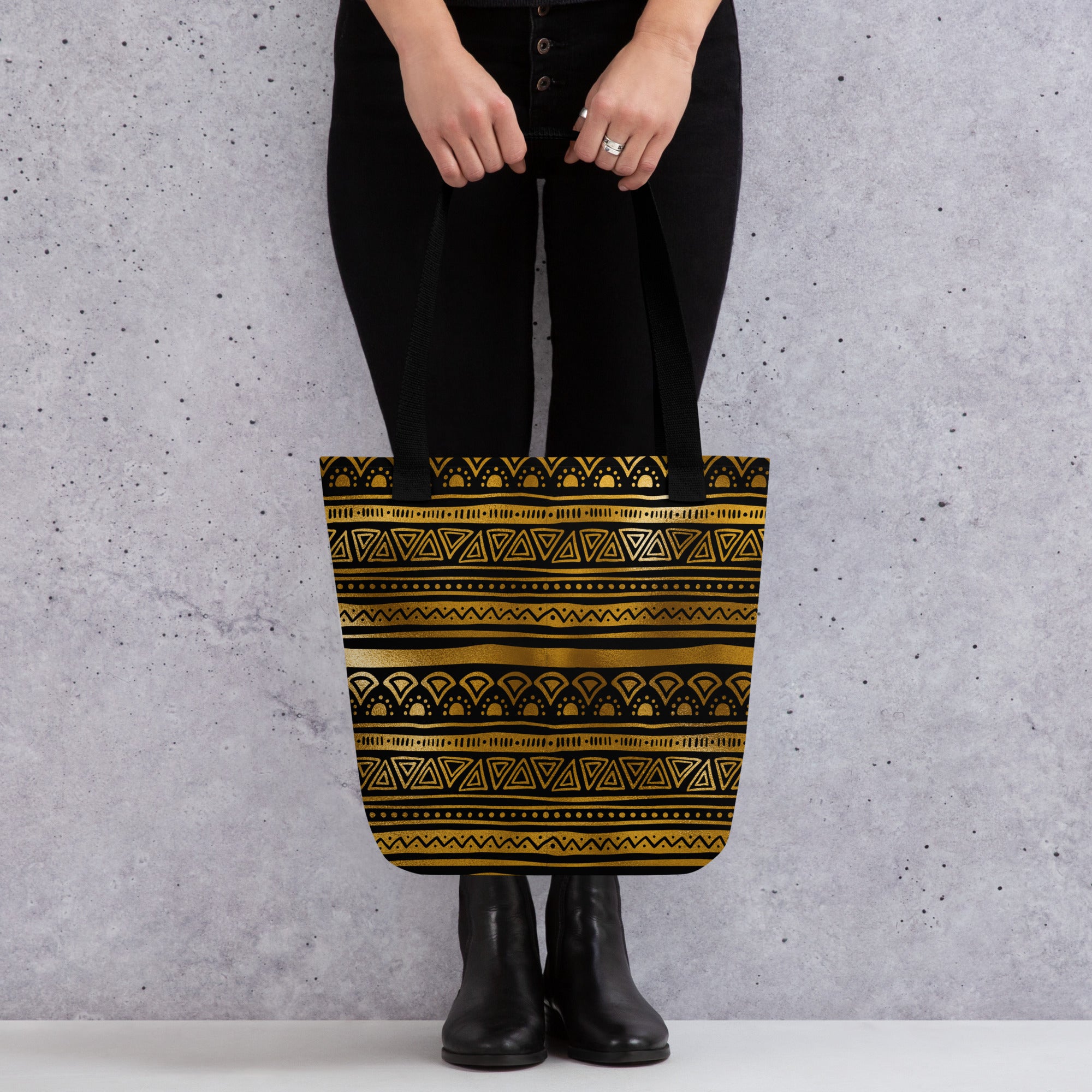 Tote bag- Tribal Patterns Black
