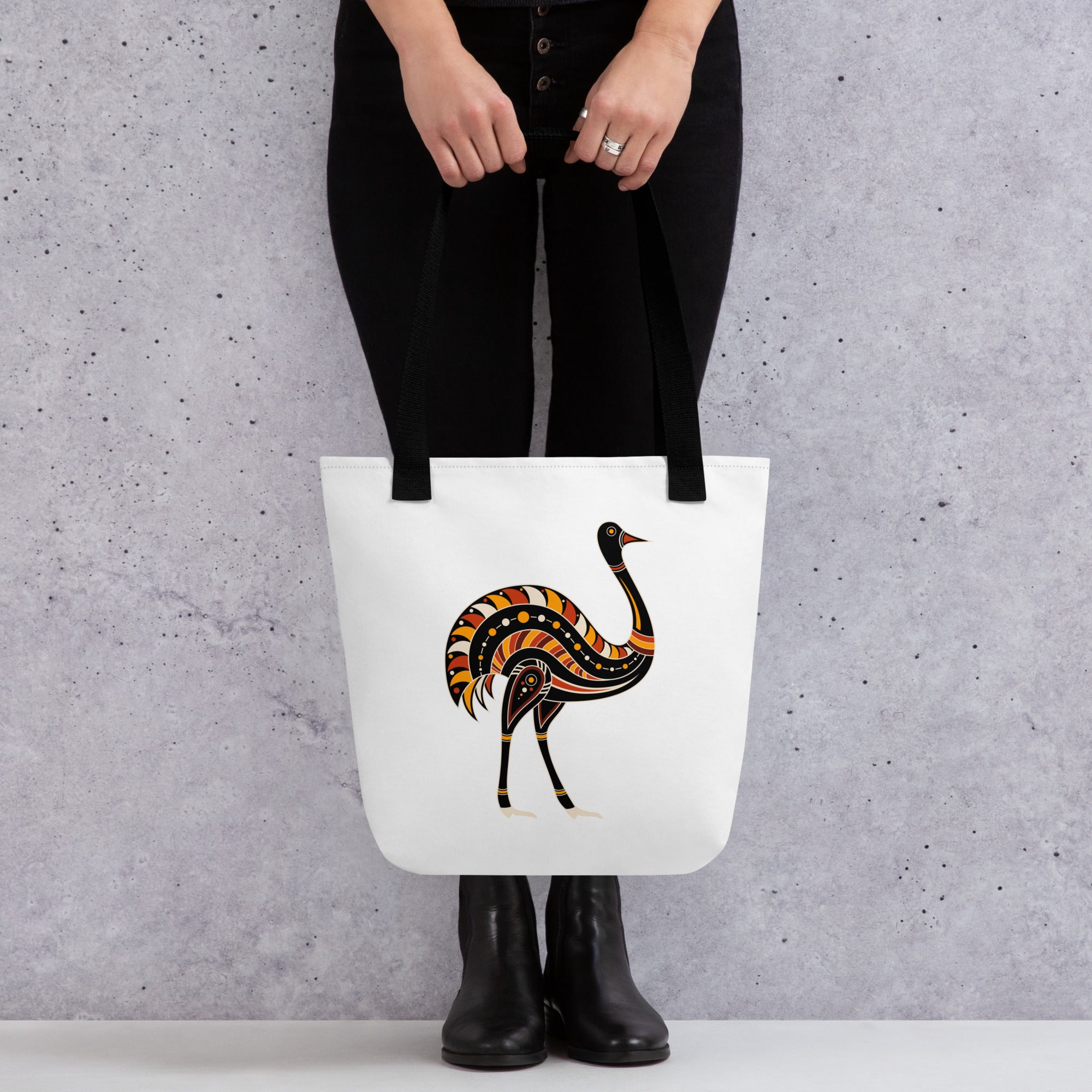 Tote bag- Australian Tribal Figure Ostrich