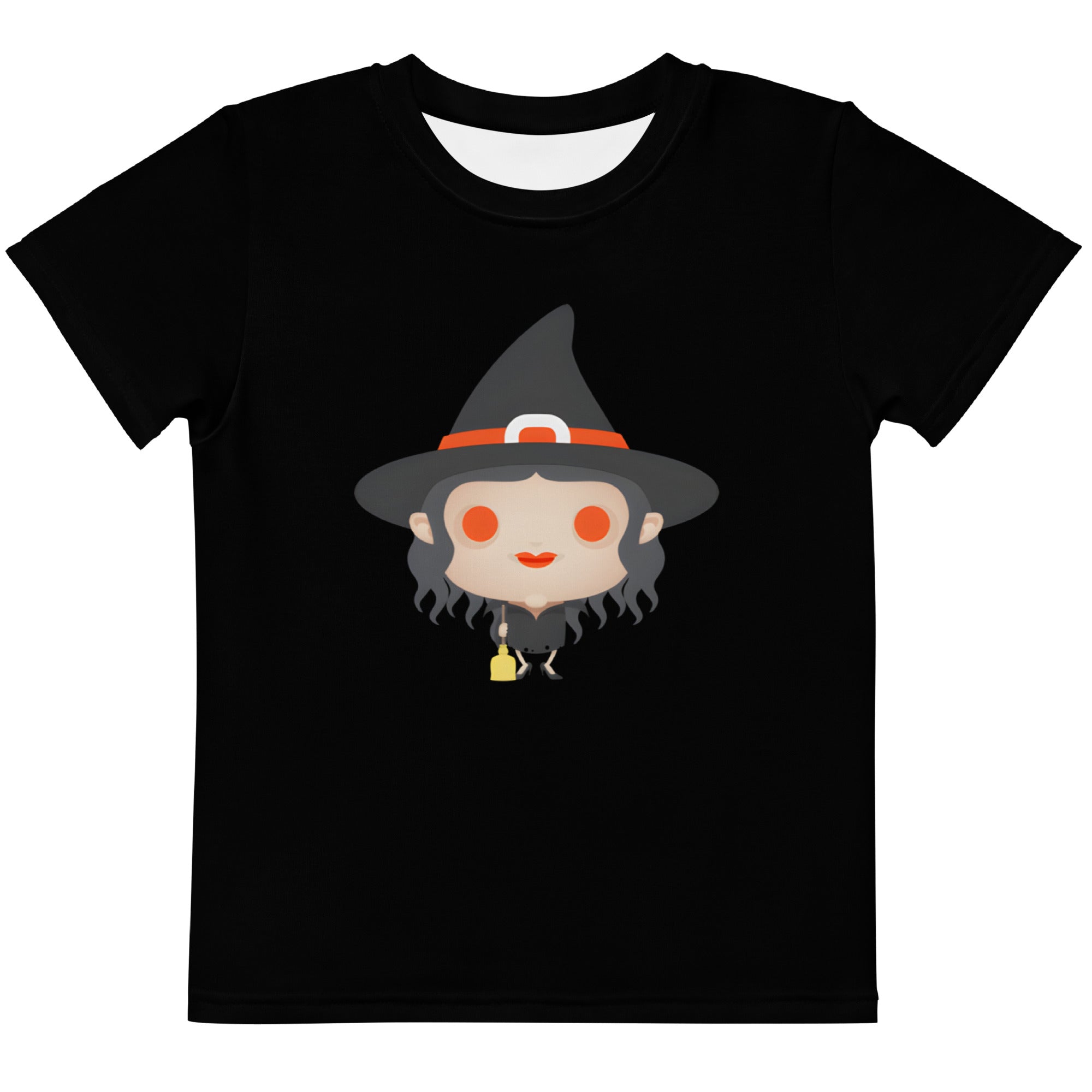 Kids crew neck t-shirt-Spooky Halloween Monster-Witch