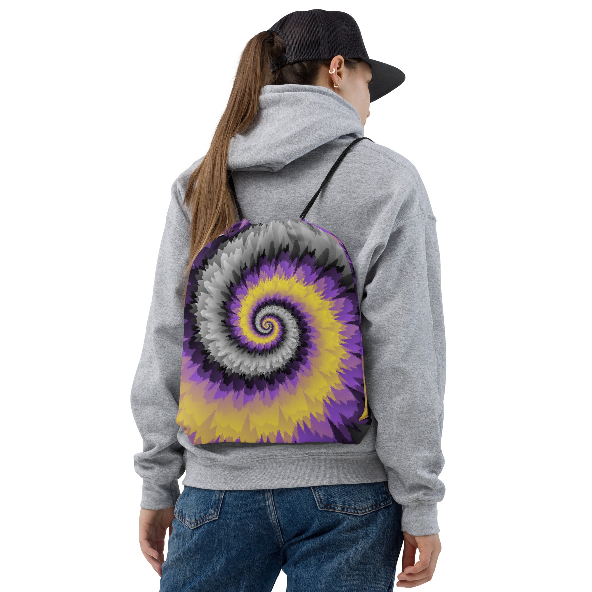 Drawstring Bag-Tie Dye Spiral-Nonbinary