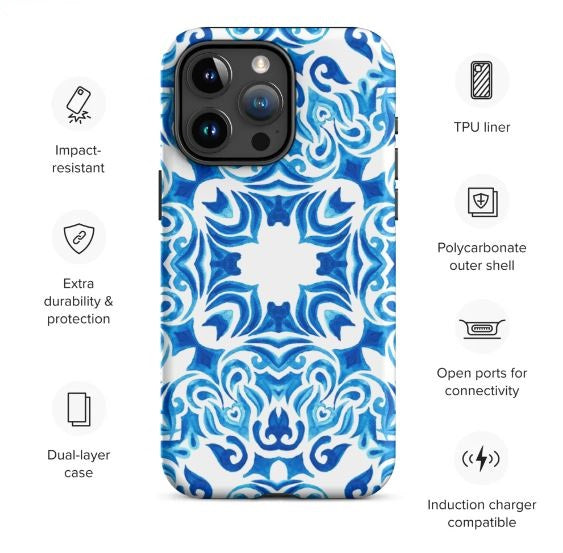 Tough Case for iPhone®- Majolica Pattern IV