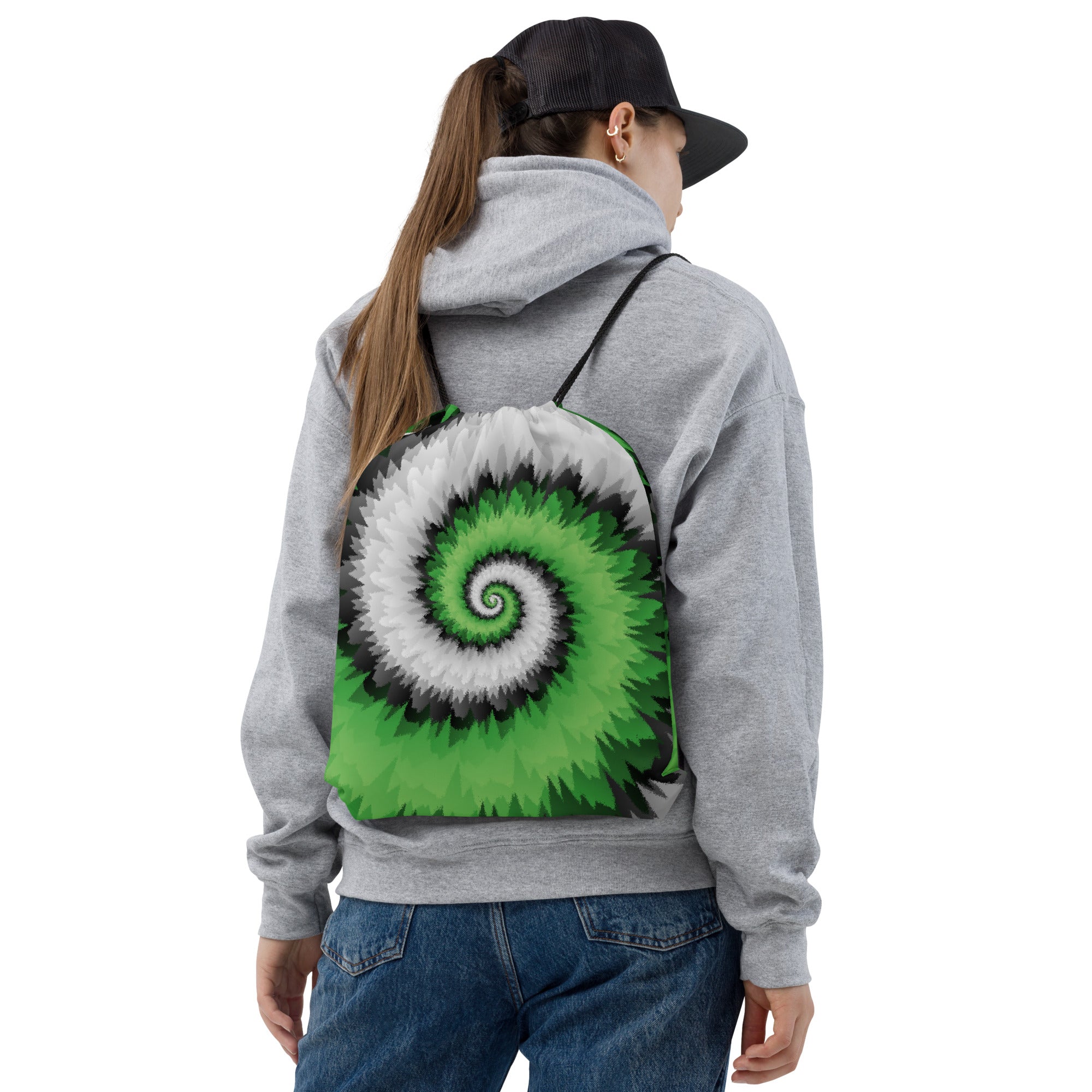 Drawstring Bag-Tie Dye Spiral-Aromantic