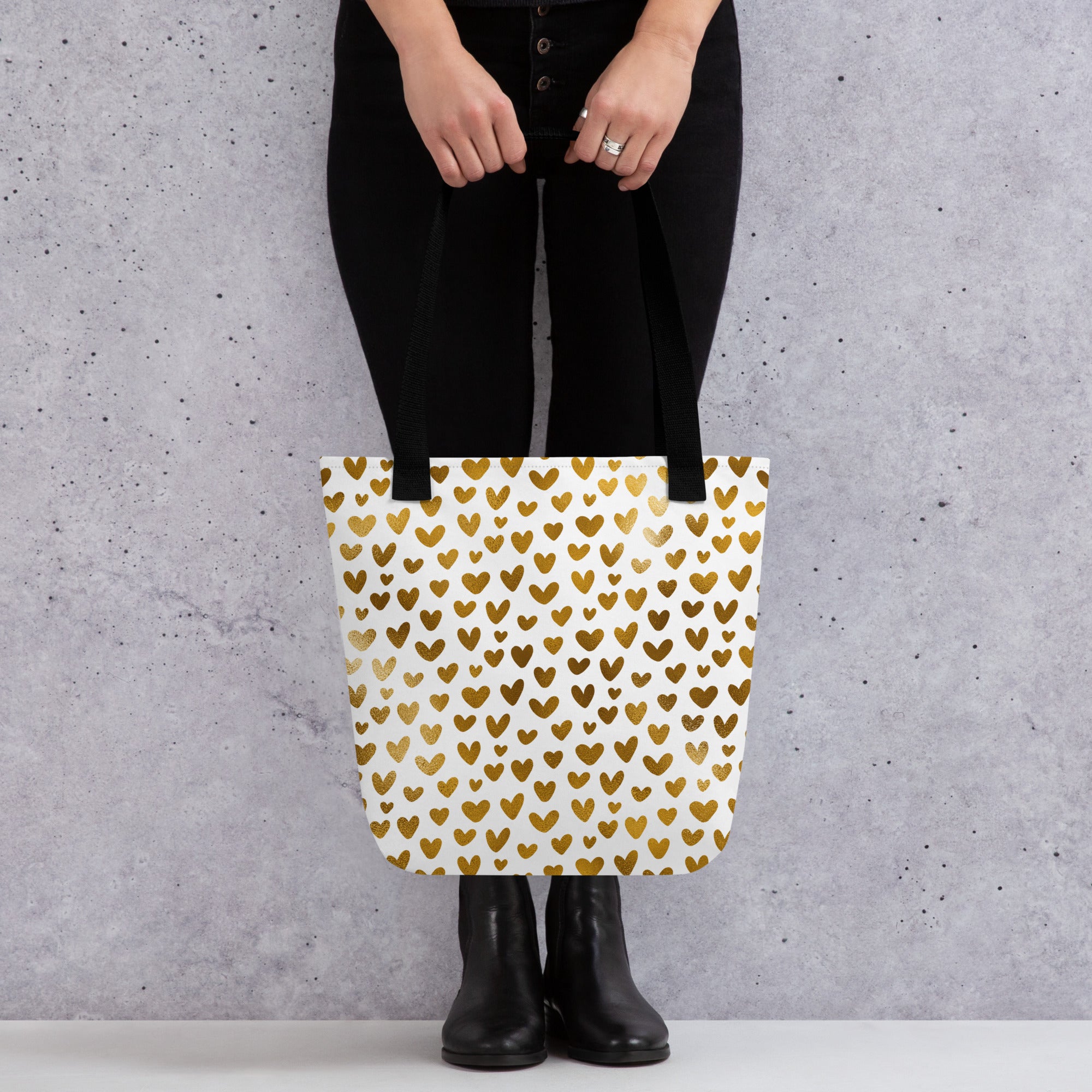 Tote bag- Hearts White