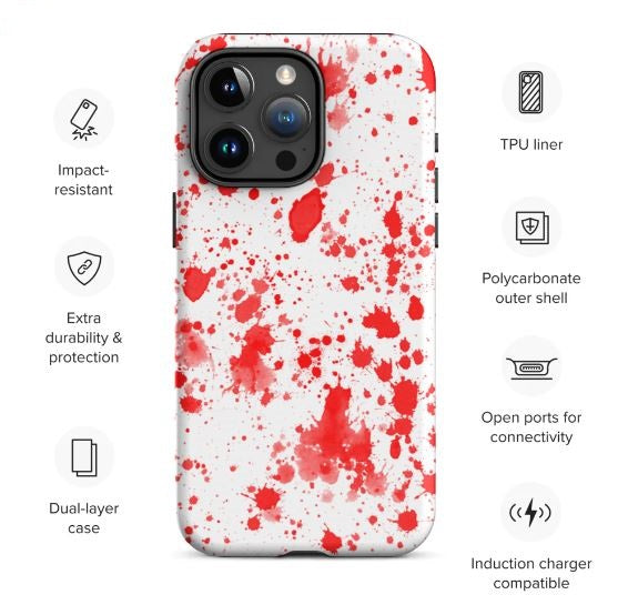 Tough Case for iPhone®- Paint Splatter Red