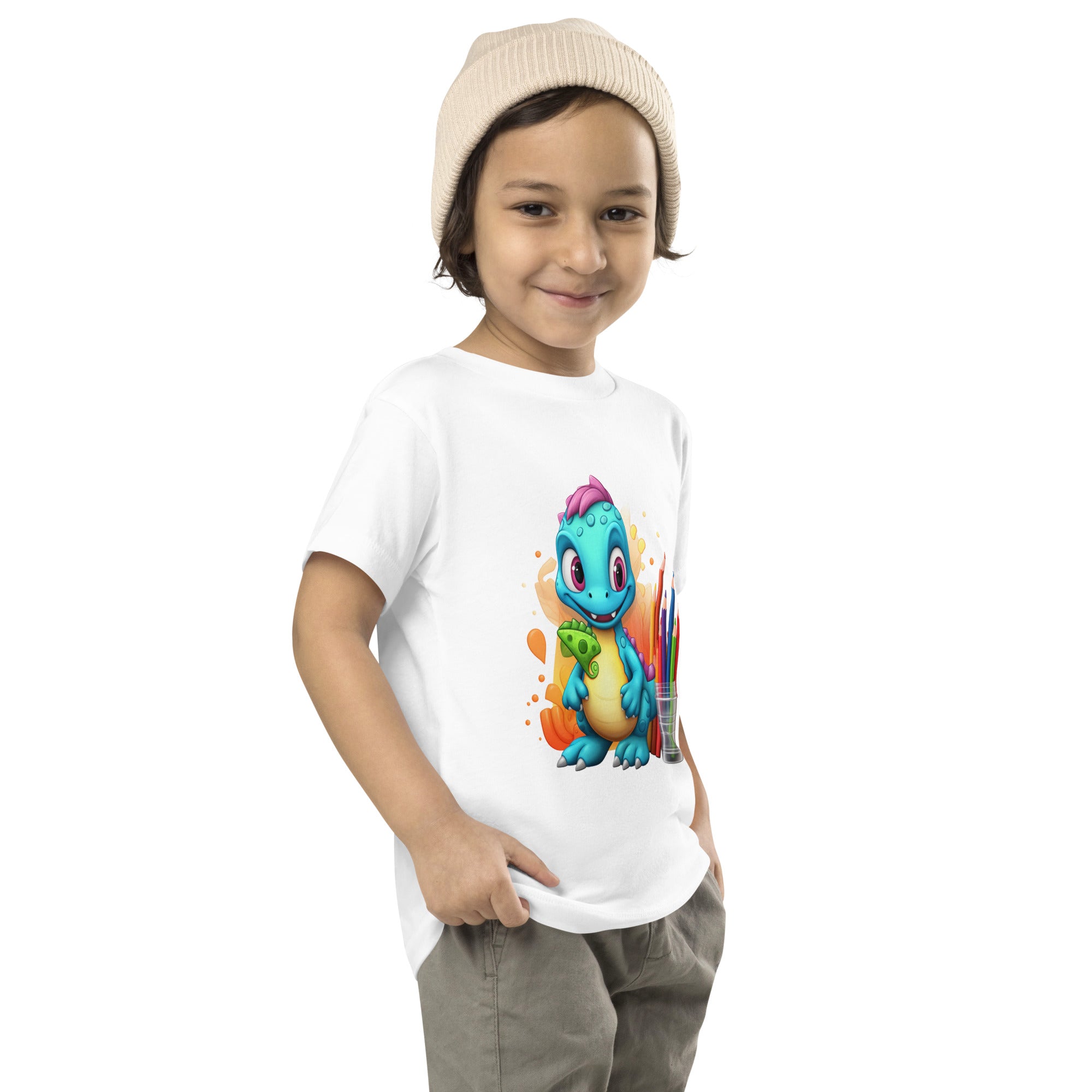 Toddler Short Sleeve Tee- Cute Dinosaur