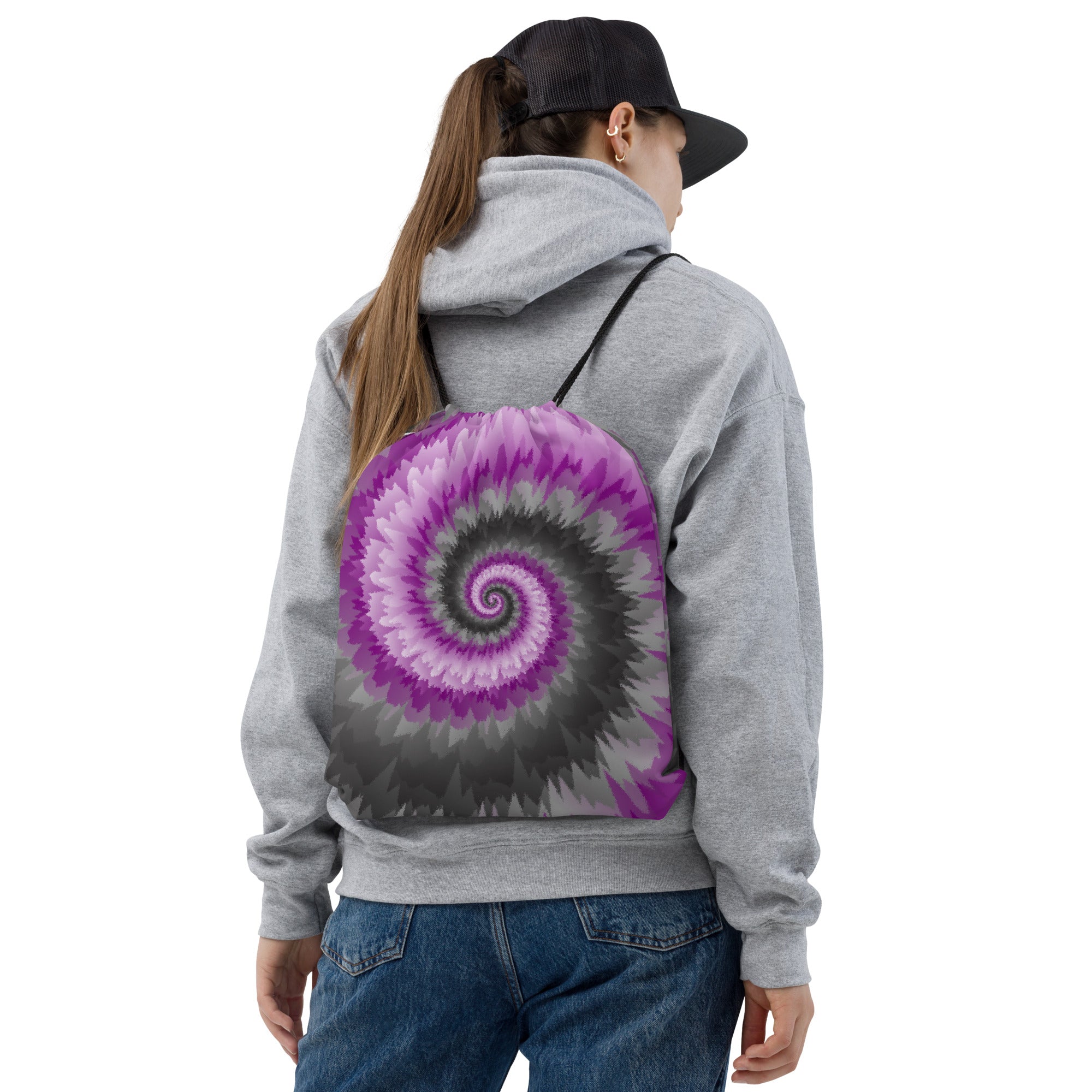 Drawstring Bag-Tie Dye Spiral-Demisexual