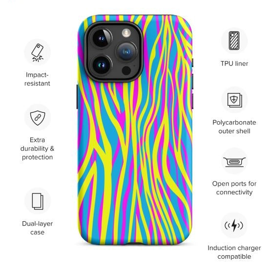 Tough Case for iPhone®- Funky Zebra Pattern IV