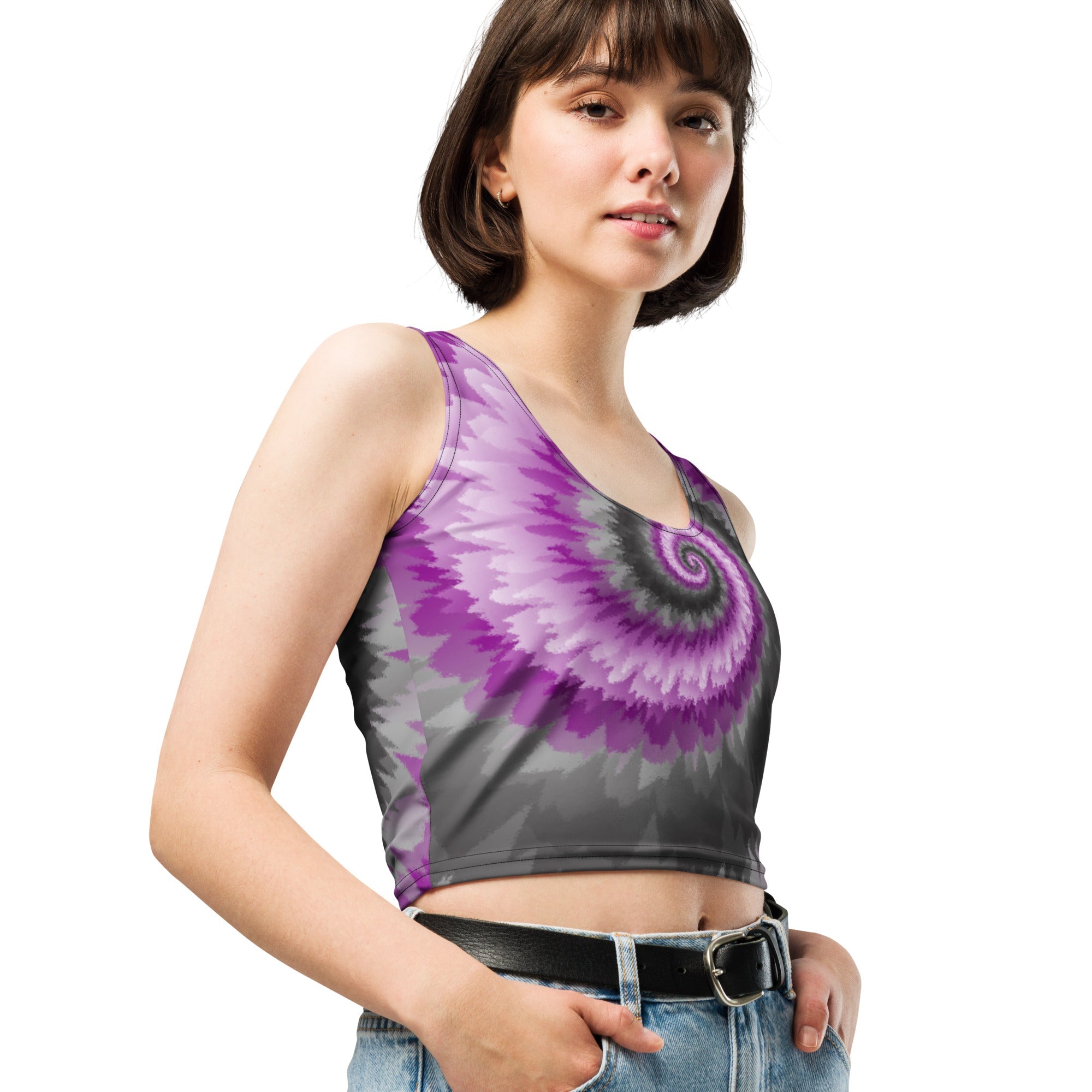 Crop Top-Tie Dye Spiral - Demisexual