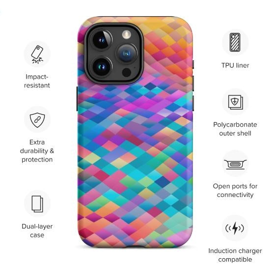 Tough Case for iPhone®- Rainbow Cloud Pattern IV