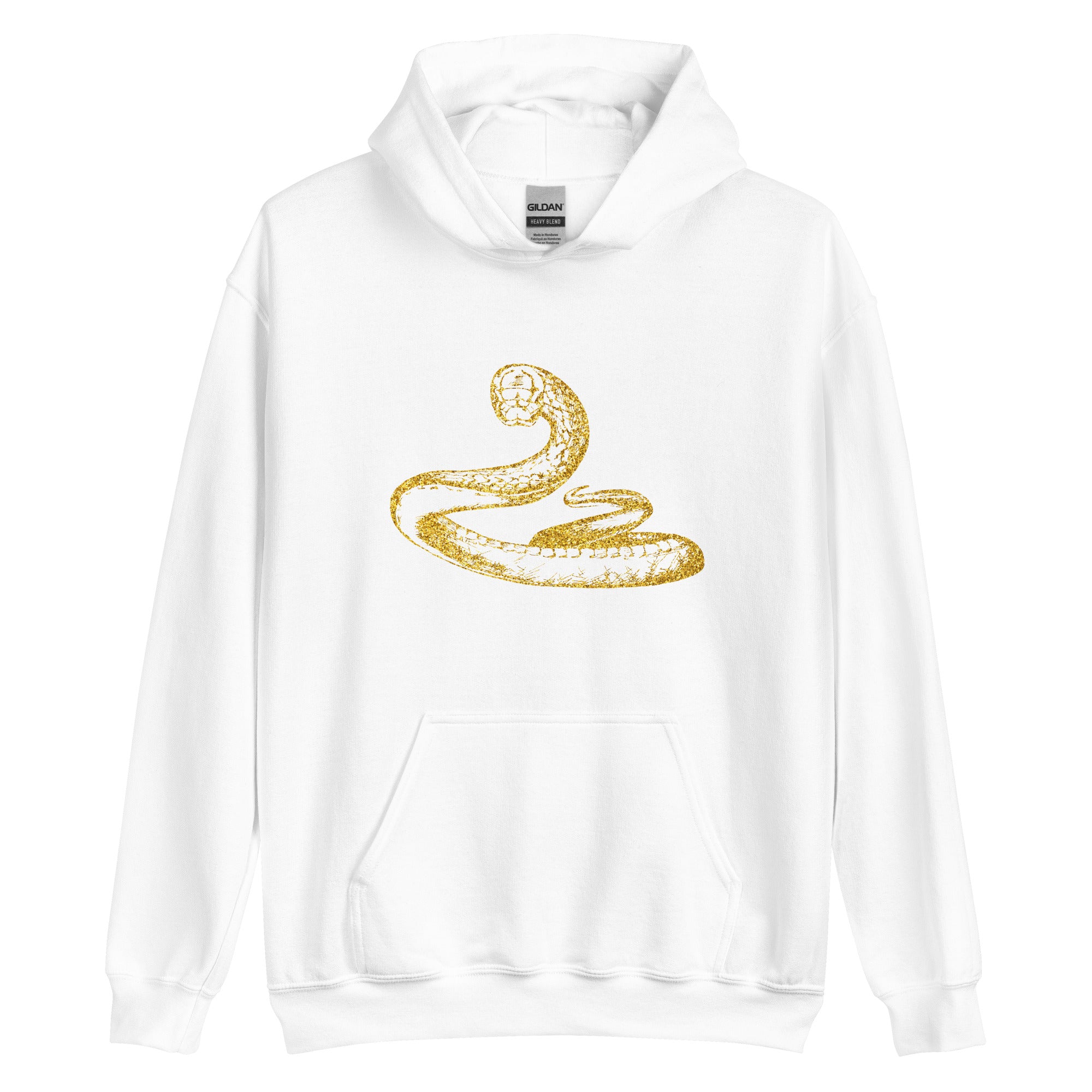 Unisex Hoodie- Snake Gold Print