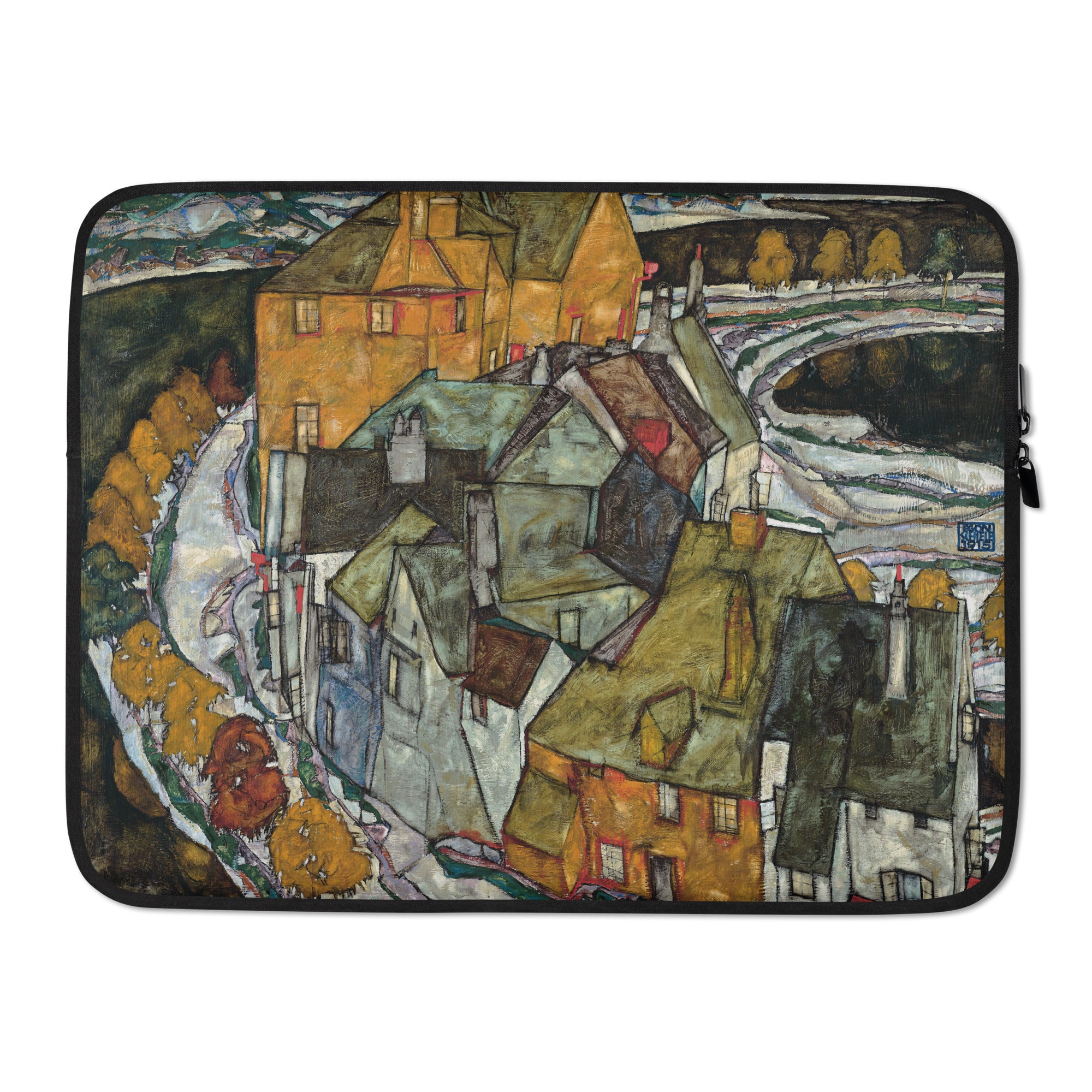 Laptop Sleeve-Egon Schiele-Crecent of Houses II