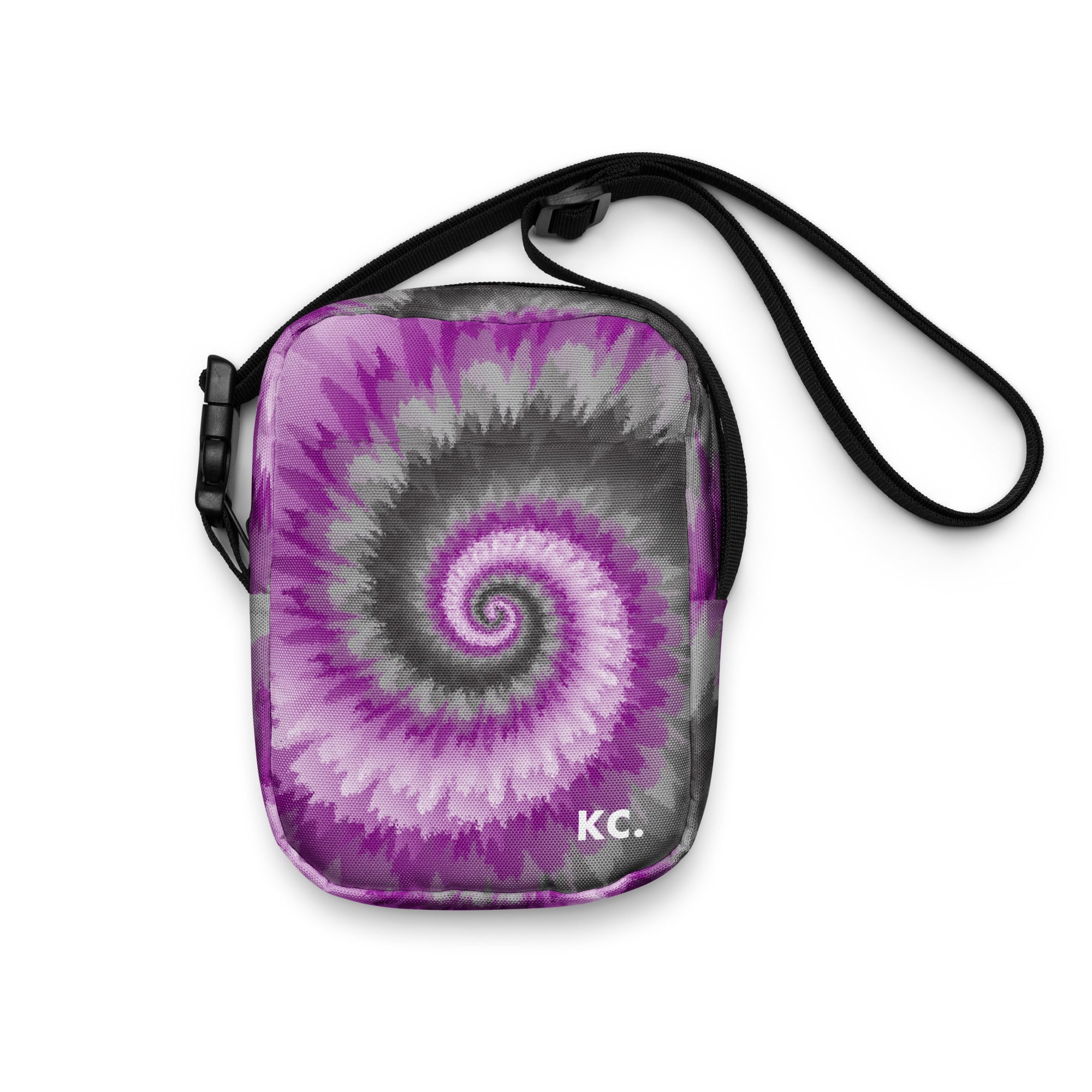 Utility crossbody bag-Tie Dye Spiral - Demisexual
