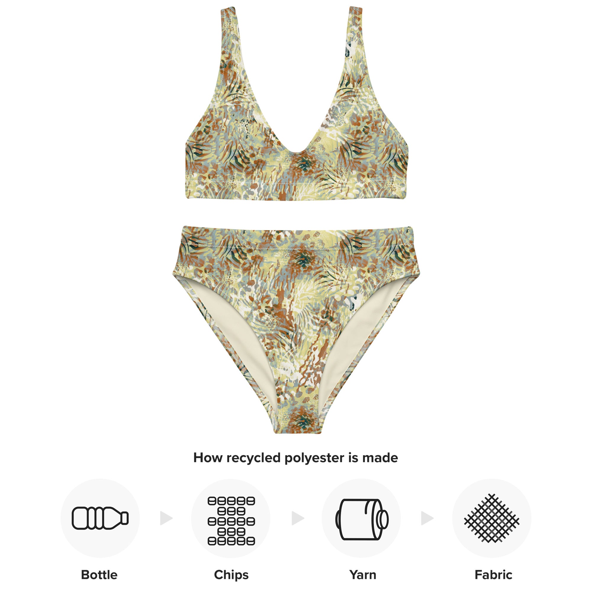 Recycled high-waisted bikini- Wilderness Design II
