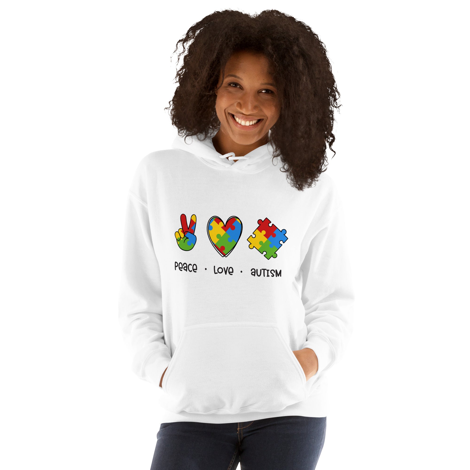 Unisex Hoodie- Peace Love Autism