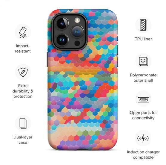 Tough Case for iPhone®- Rainbow Cloud Pattern III