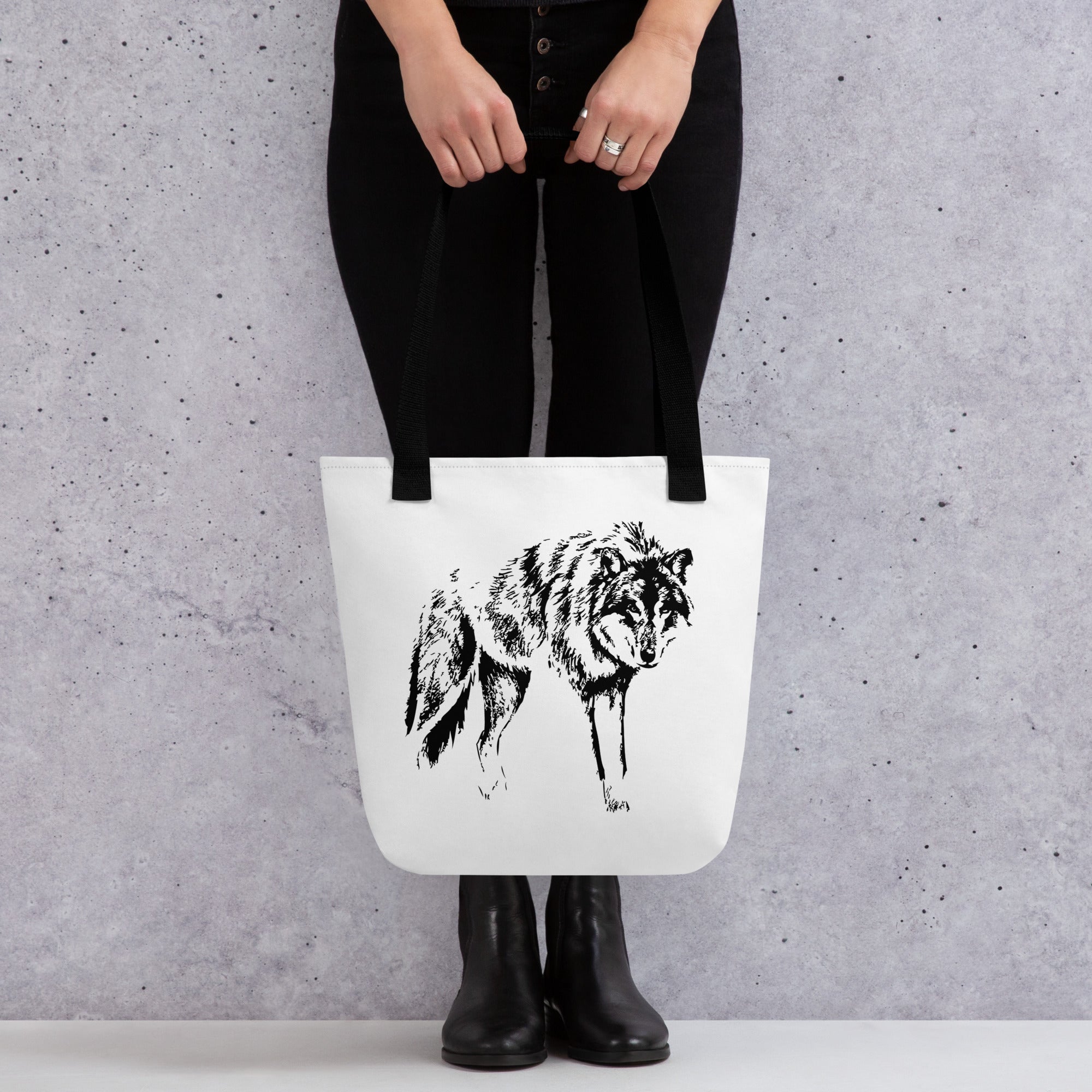 Tote bag- Wolf Mono
