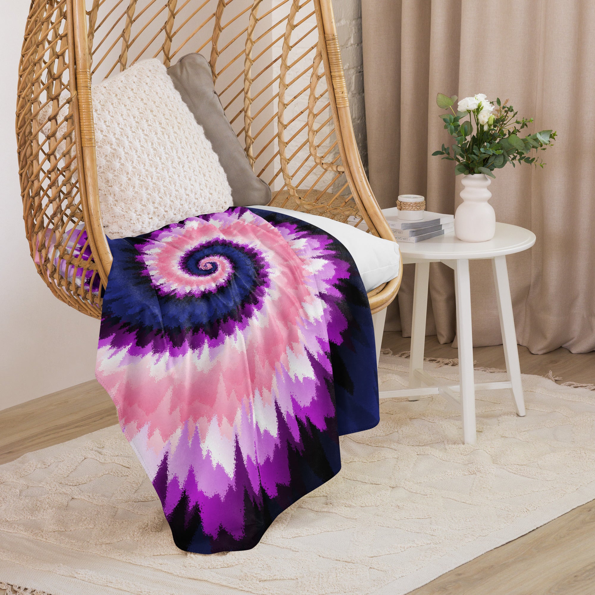 Sherpa blanket- Tie Dye Spiral-Genderfluid