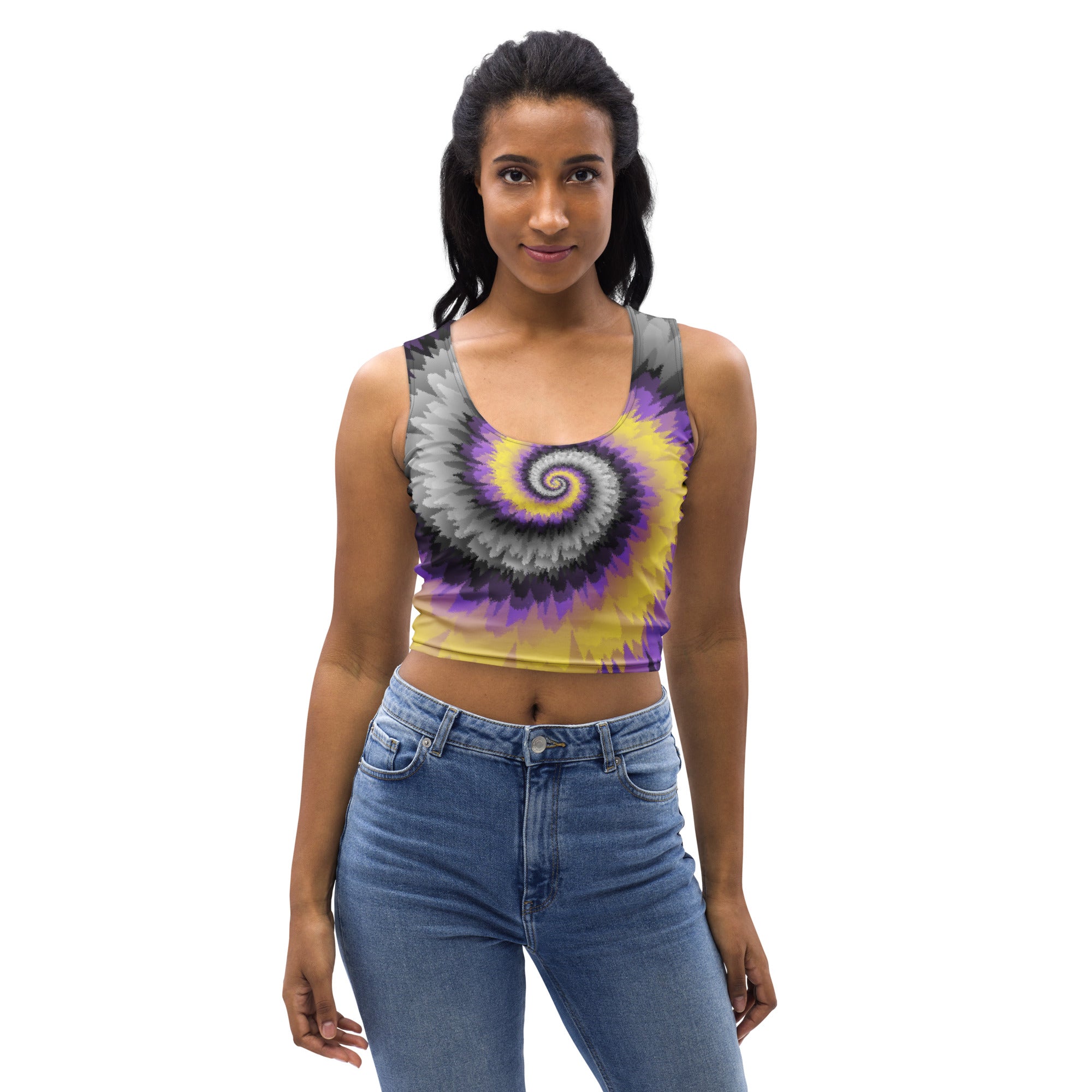 Crop Top-Tie Dye Spiral - Nonbinary