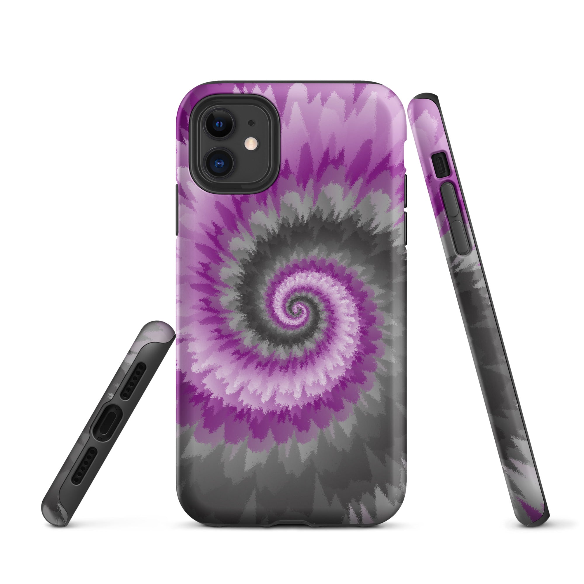 Tough Case for iPhone®-Tie Dye Spiral - Demisexual