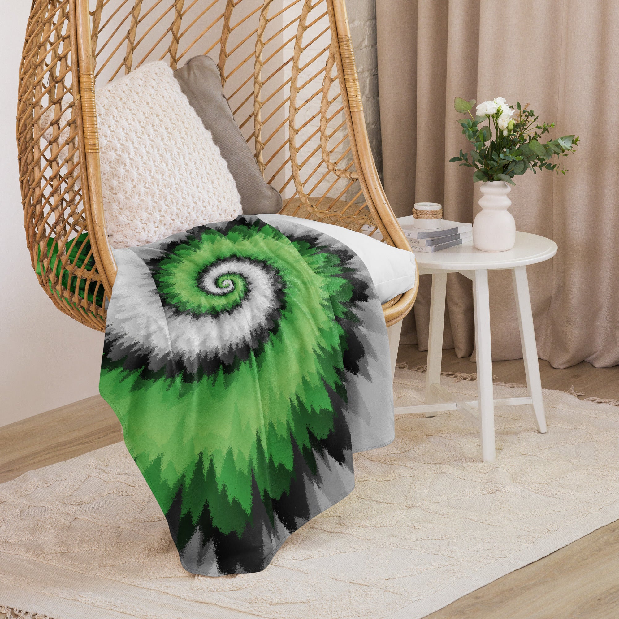 Sherpa blanket- Tie Dye Spiral-Aromantic