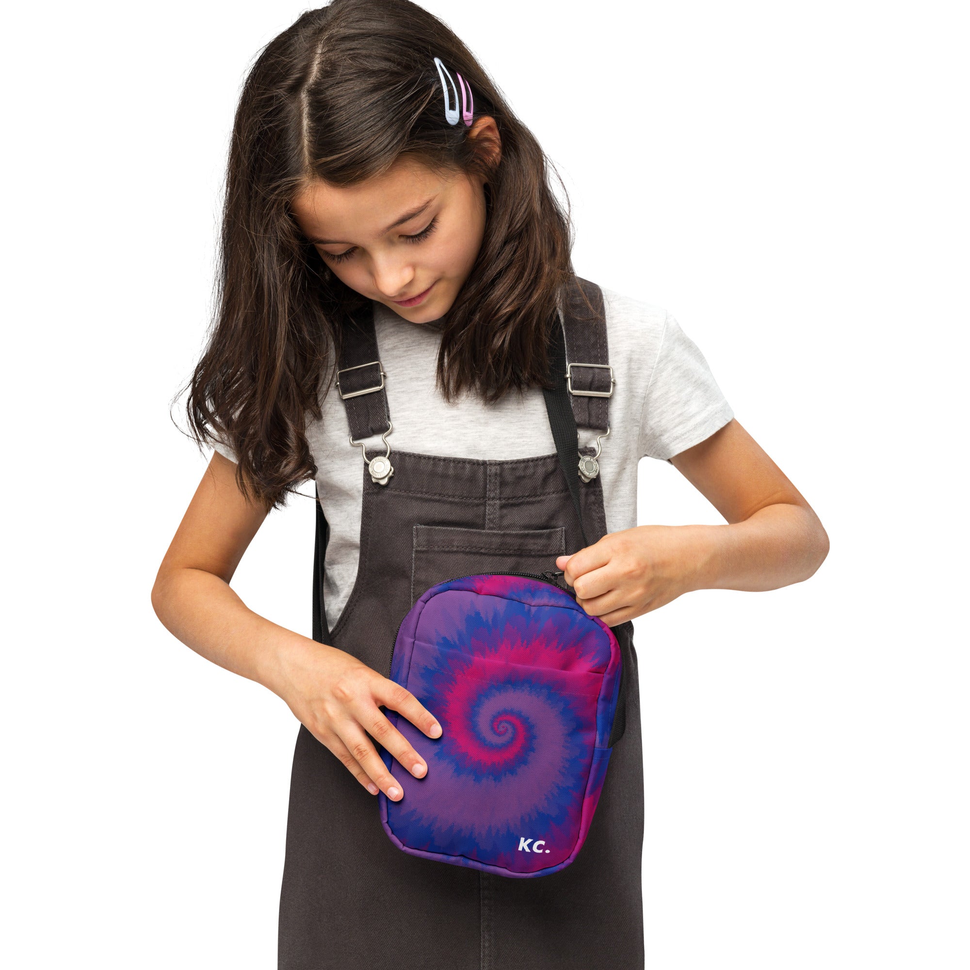 Utility crossbody bag-Tie Dye Spiral - Bisexual