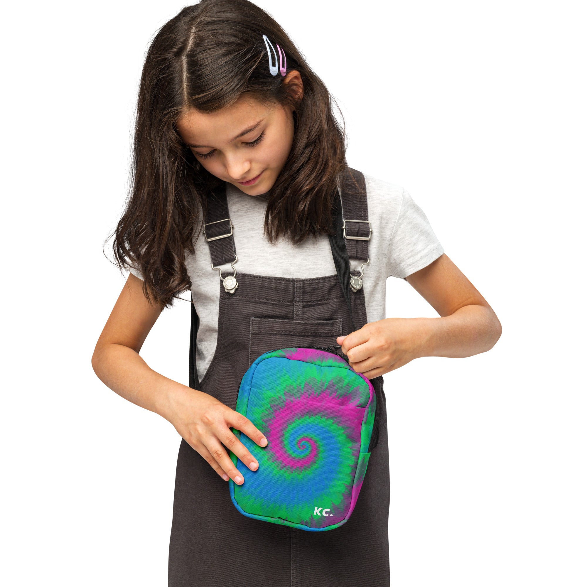 Utility crossbody bag-Tie Dye Spiral - Polysexual