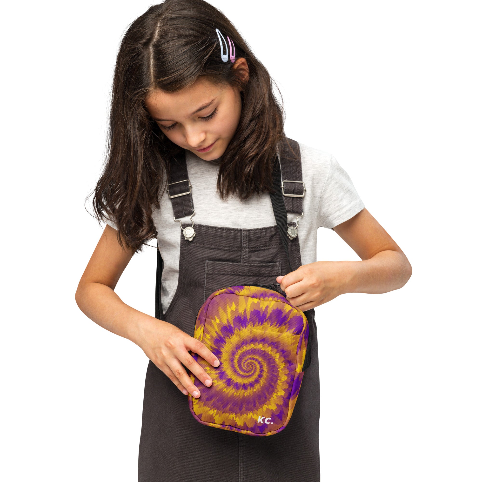 Utility crossbody bag-Tie Dye Spiral - Intersex