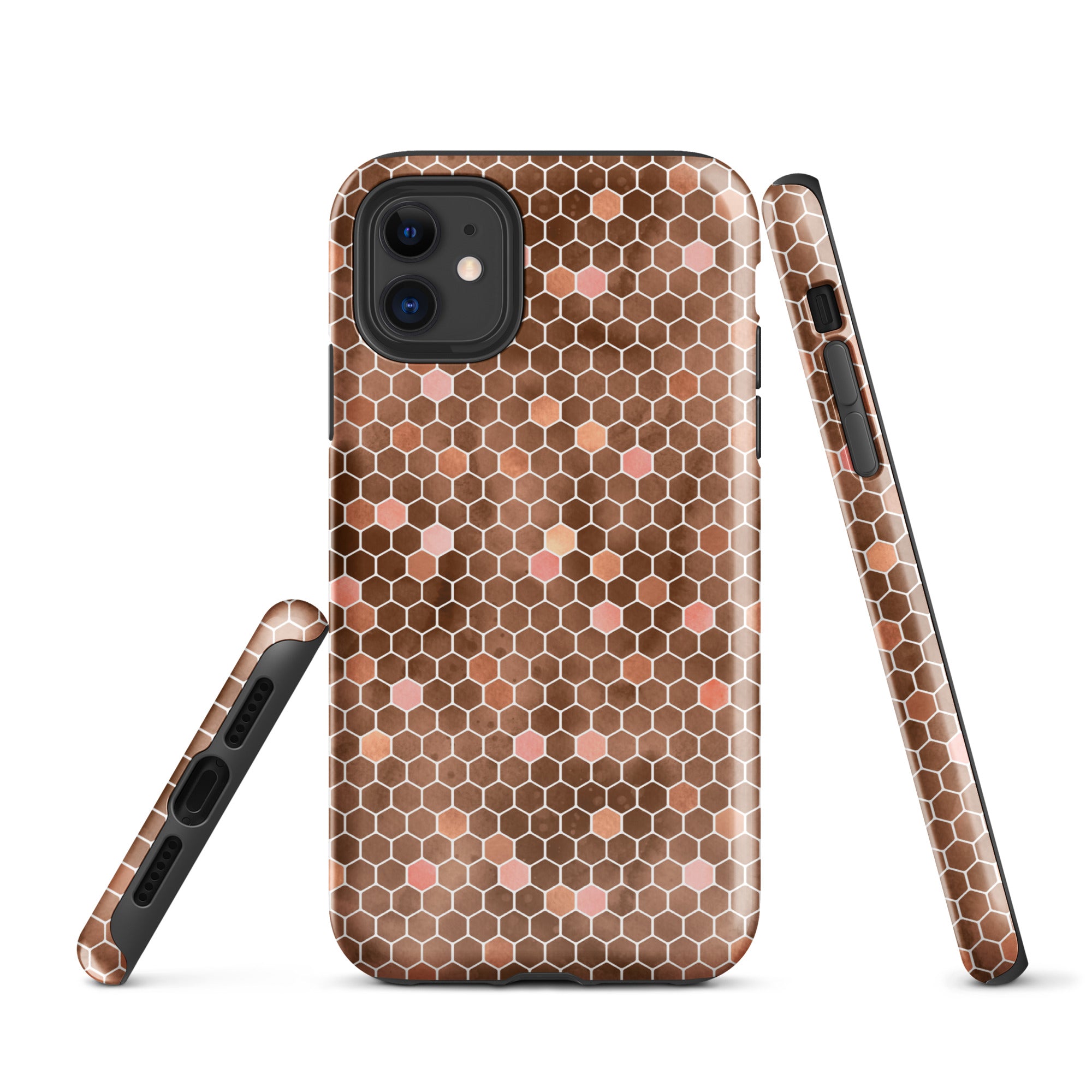 Tough Case for iPhone®- Honeycomb Brown
