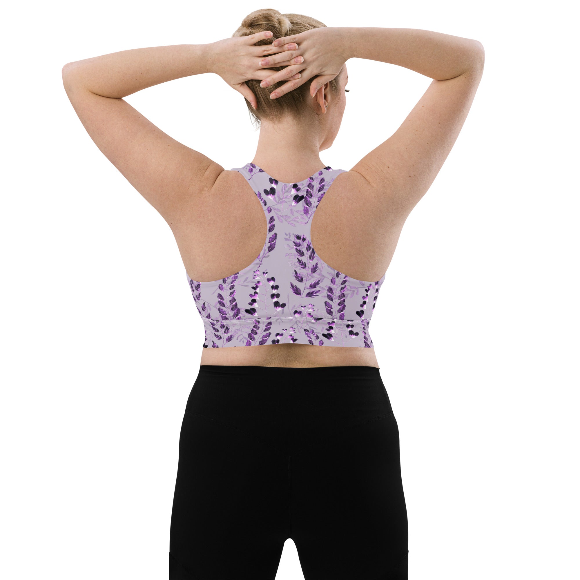 Longline sports bra- Purple Fern