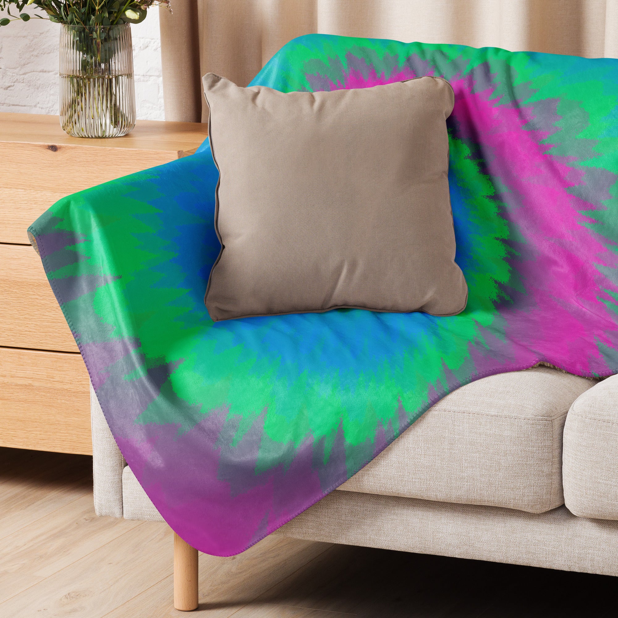 Sherpa blanket- Tie Dye Spiral-Polysexual