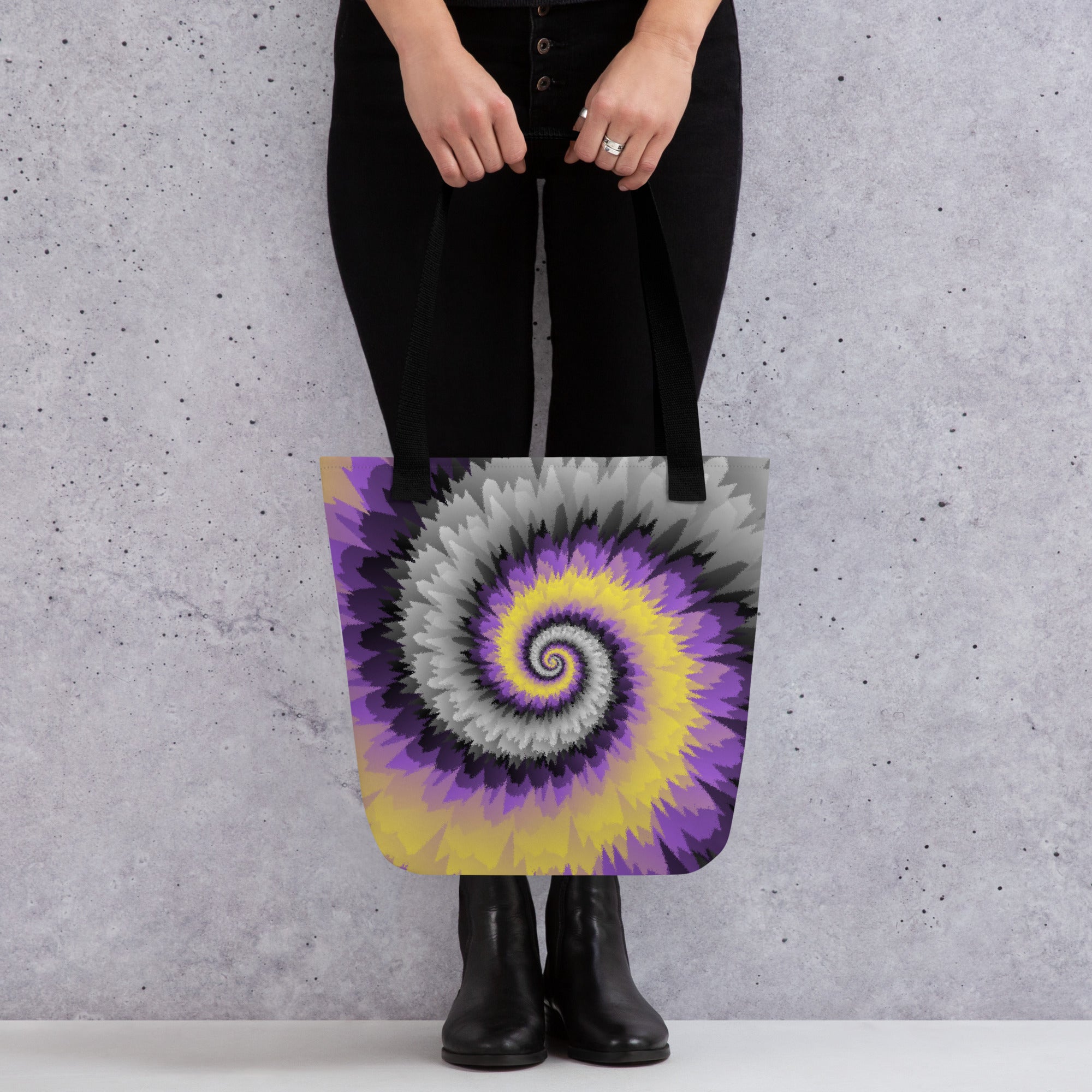 Tote bag-Tie Dye Spiral - Nonbinary