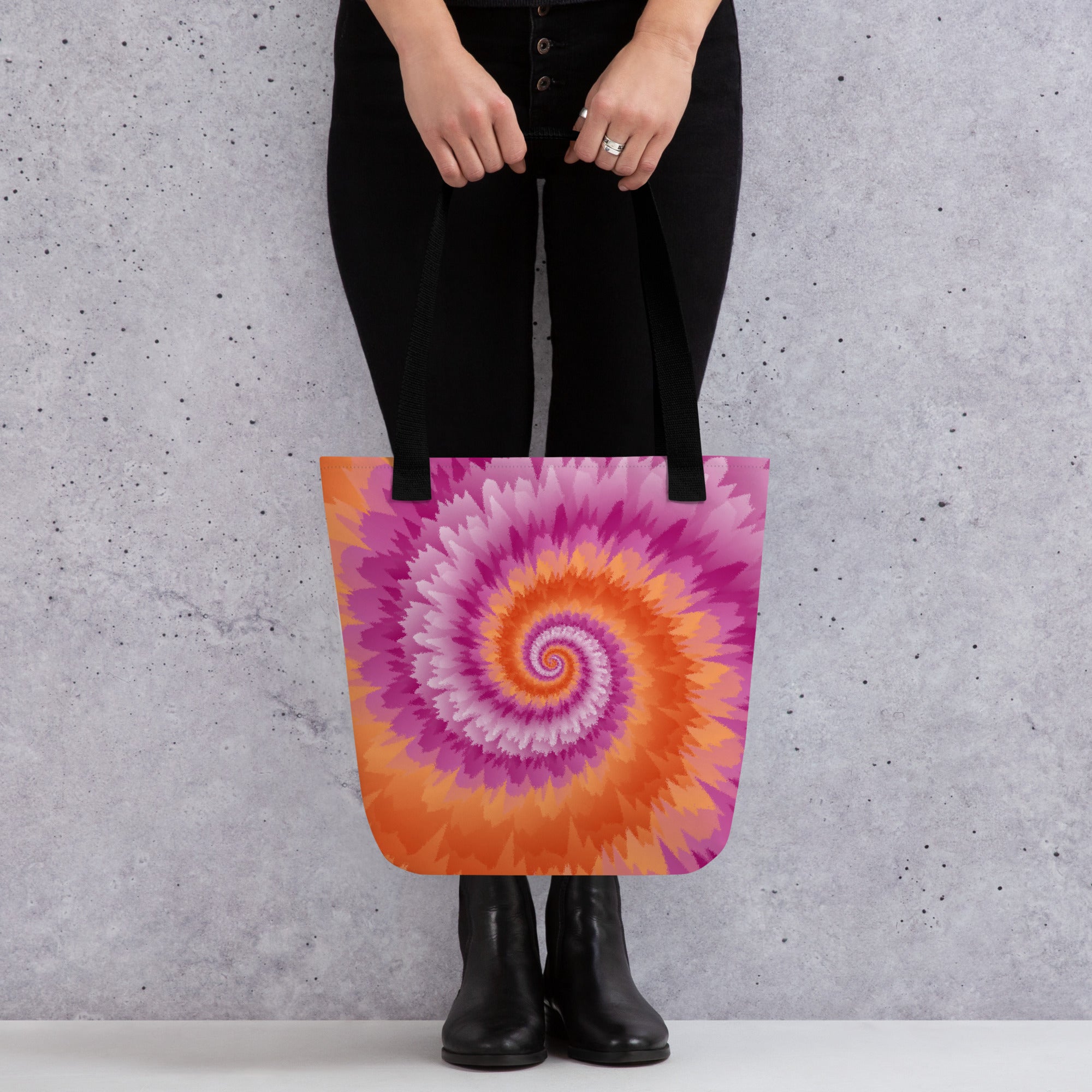 Tote bag-Tie Dye Spiral - Lesbian