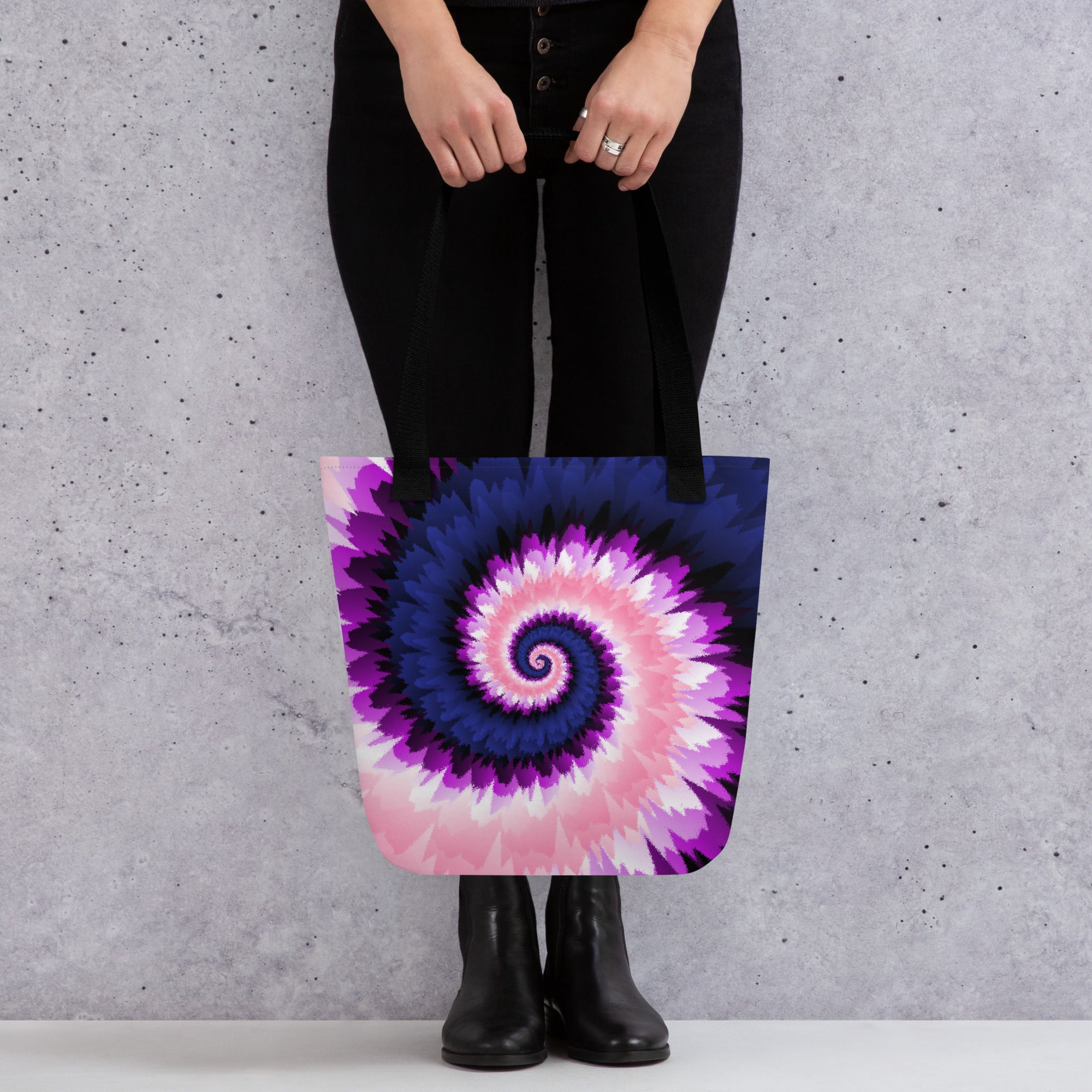 Tote bag-Tie Dye Spiral - Genderfluid