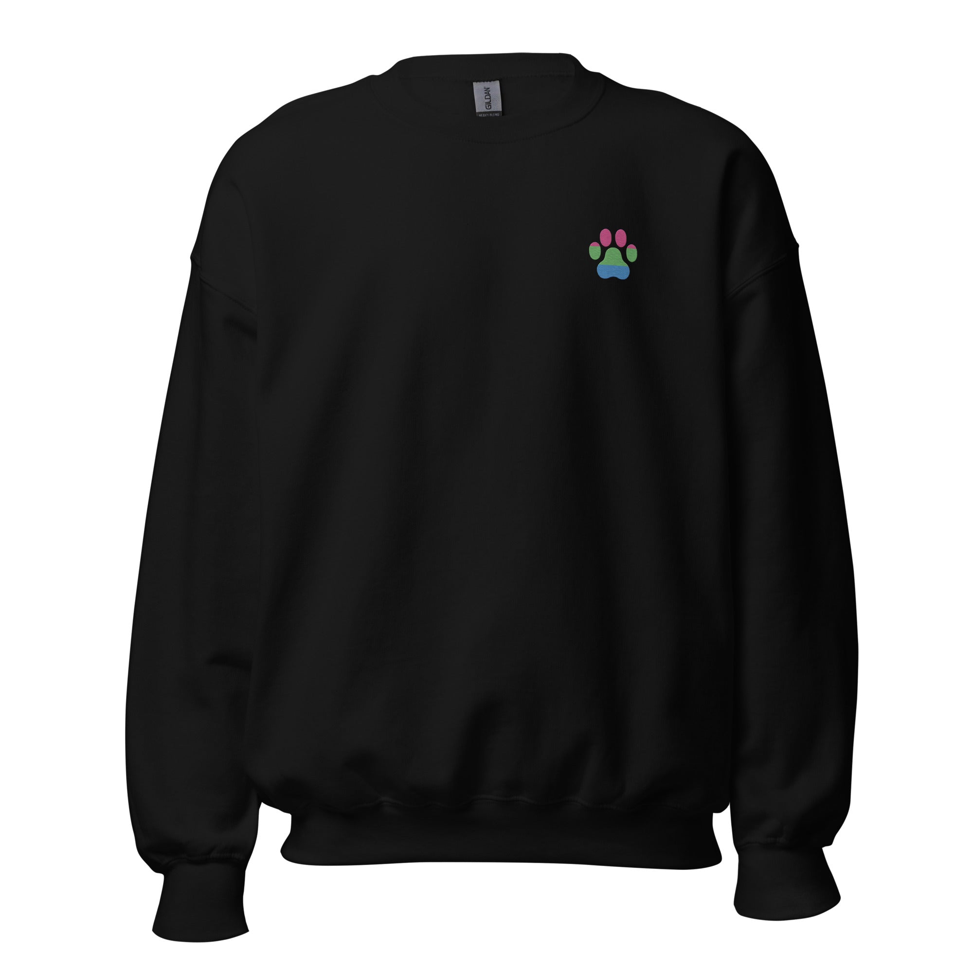 Dog Paw Embroidered Unisex Sweatshirt-Polysexual