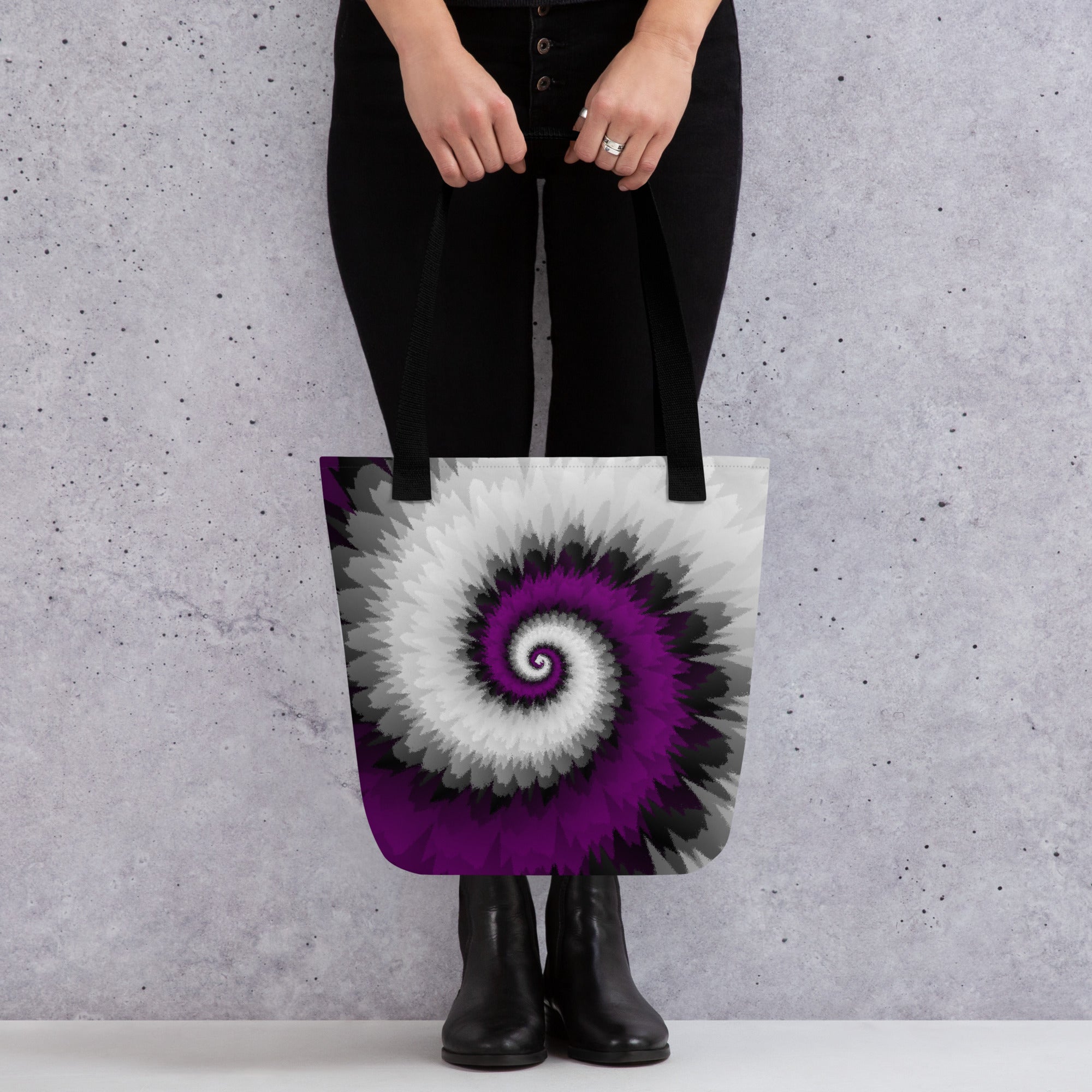 Tote bag-Tie Dye Spiral - Asexual