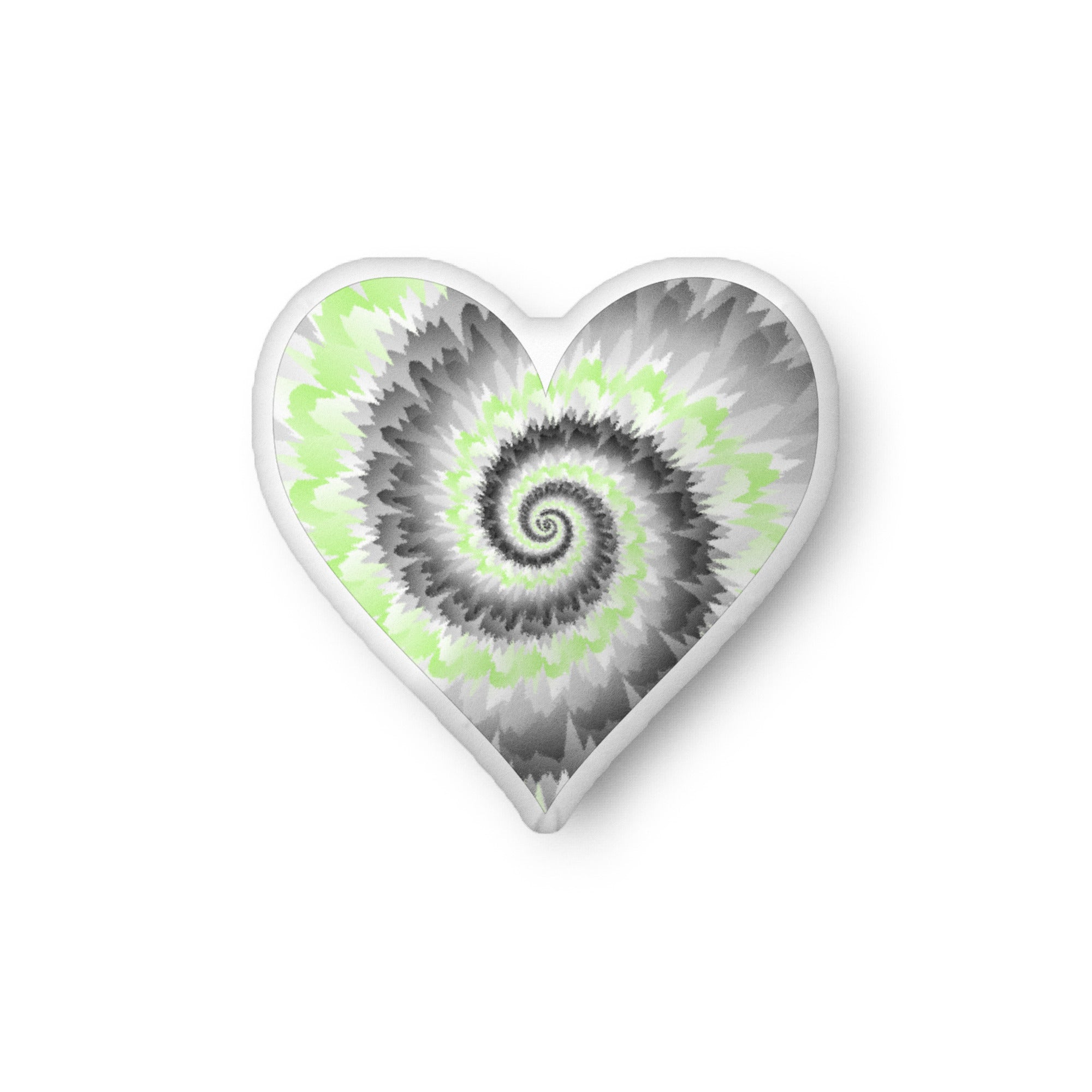 Custom-shaped pillow-Tie Dye Agender Heart