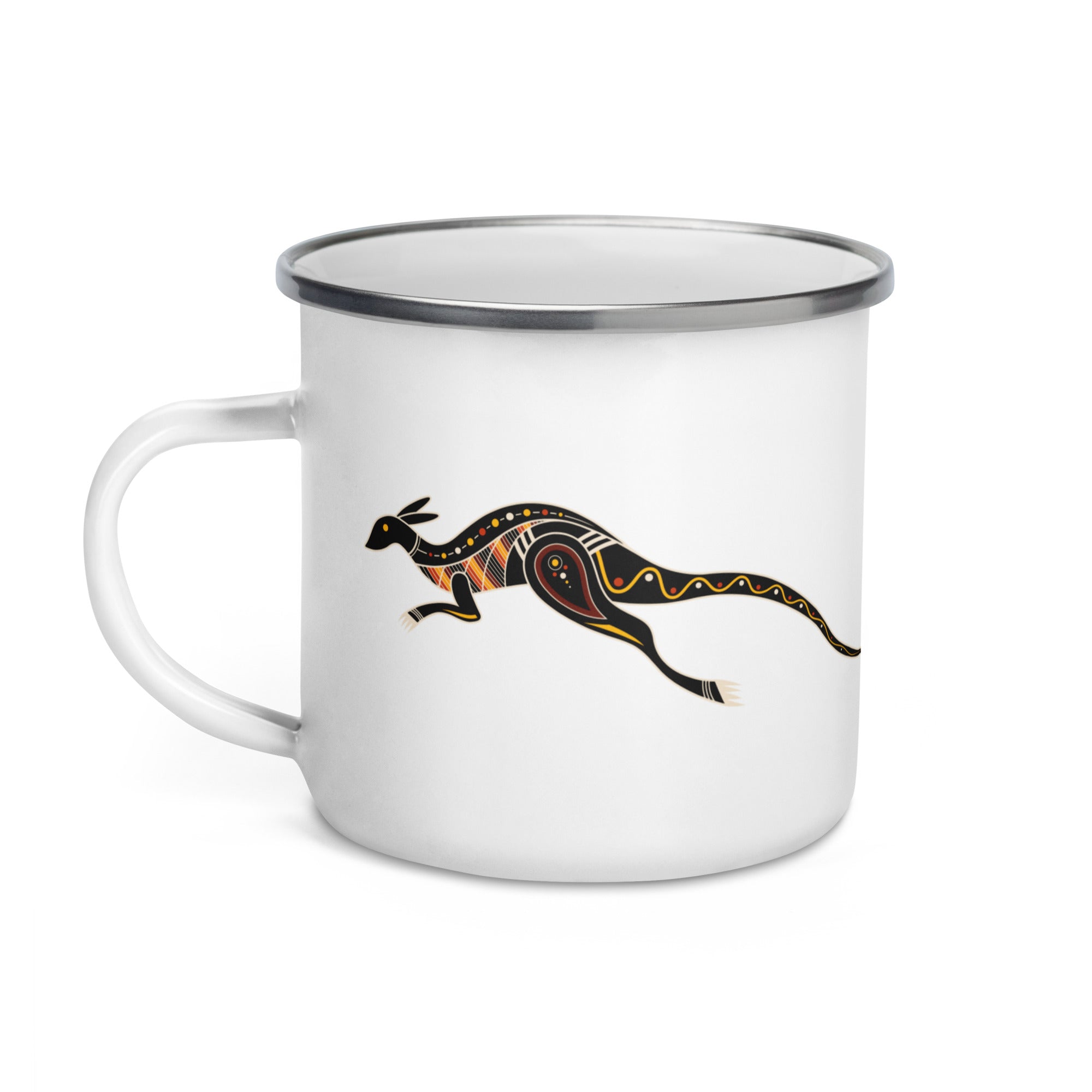 Enamel Mug- Australian Tribal Painting Kangaroo