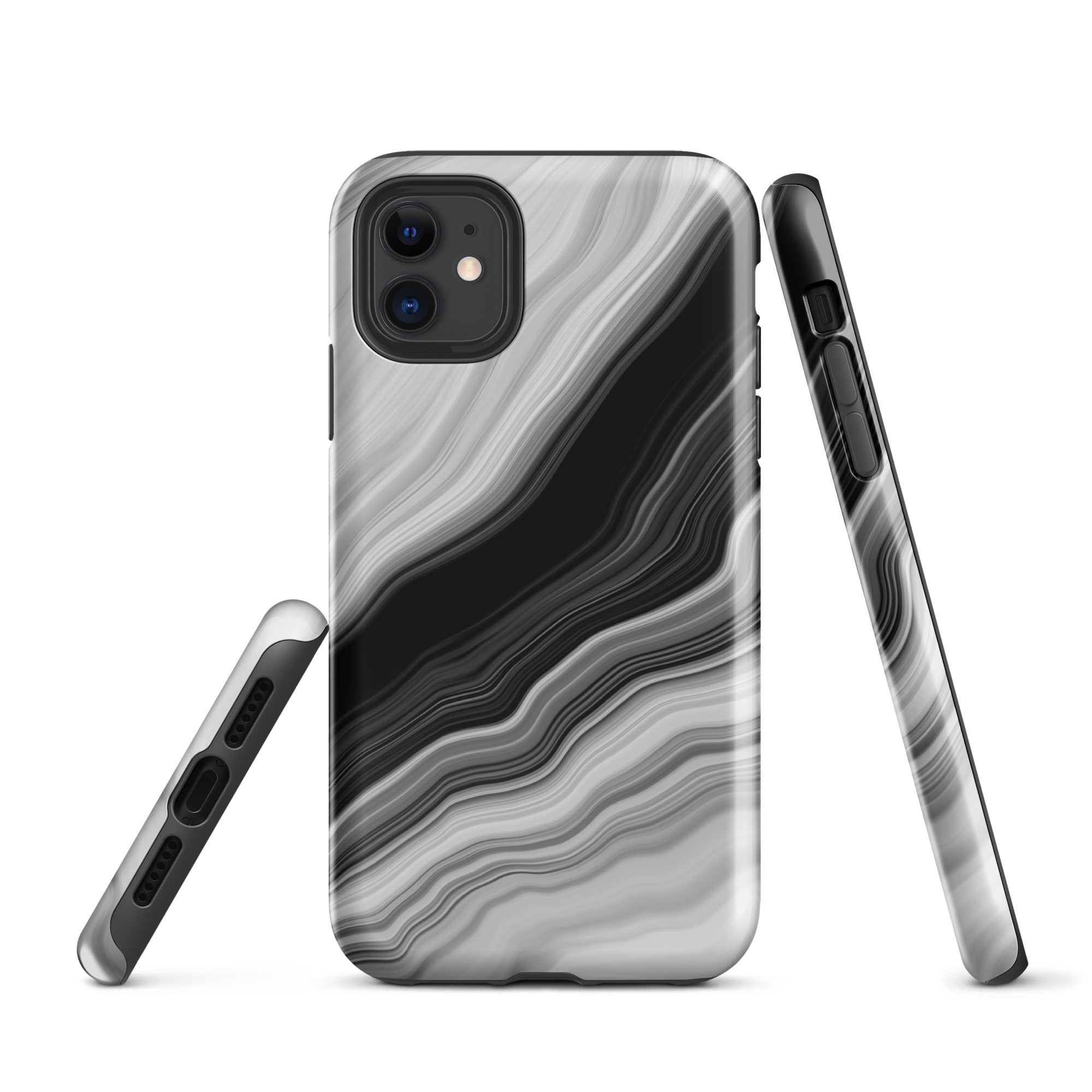 Tough Case for iPhone®- Liquid Marble Black