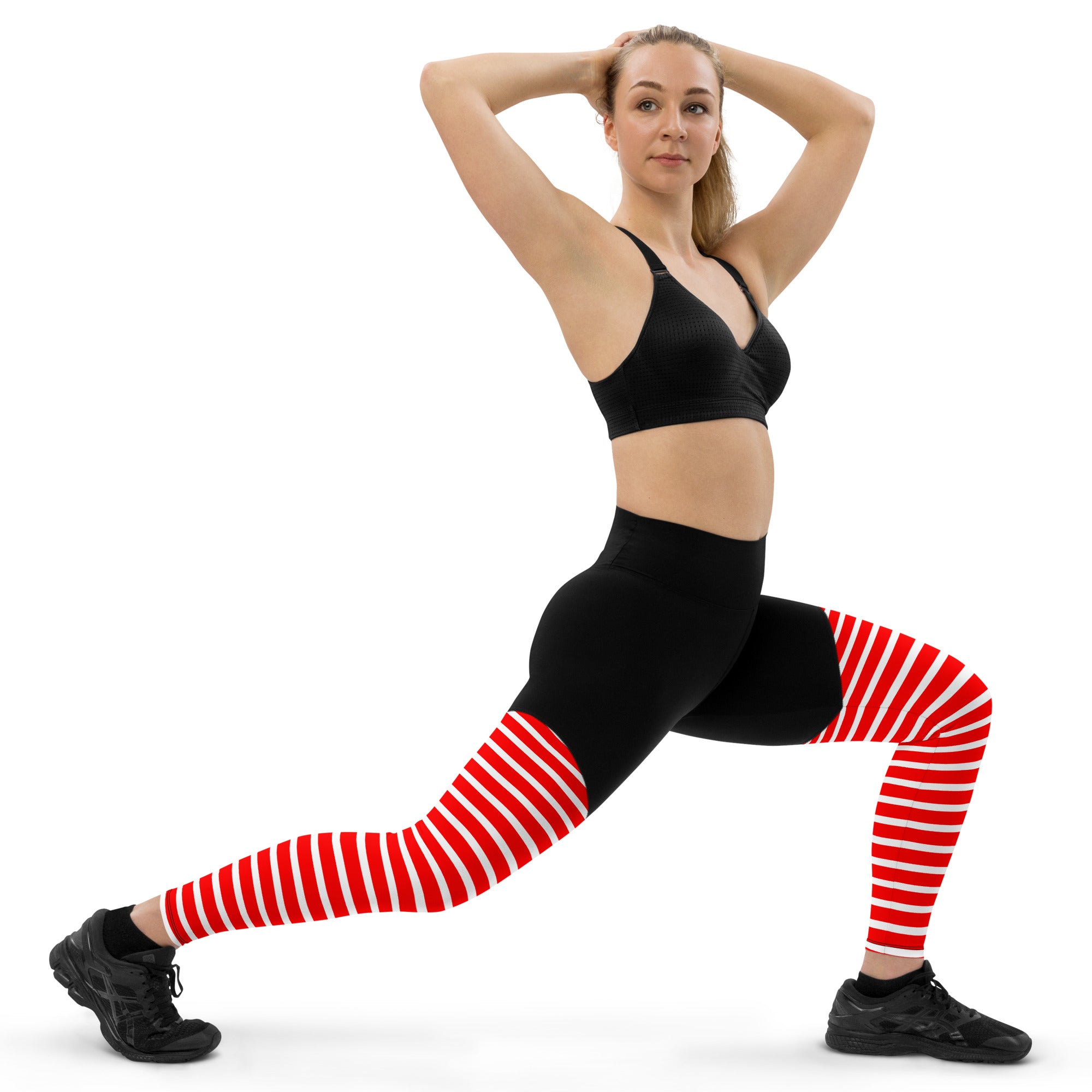 Sports Leggings- Red Stripes