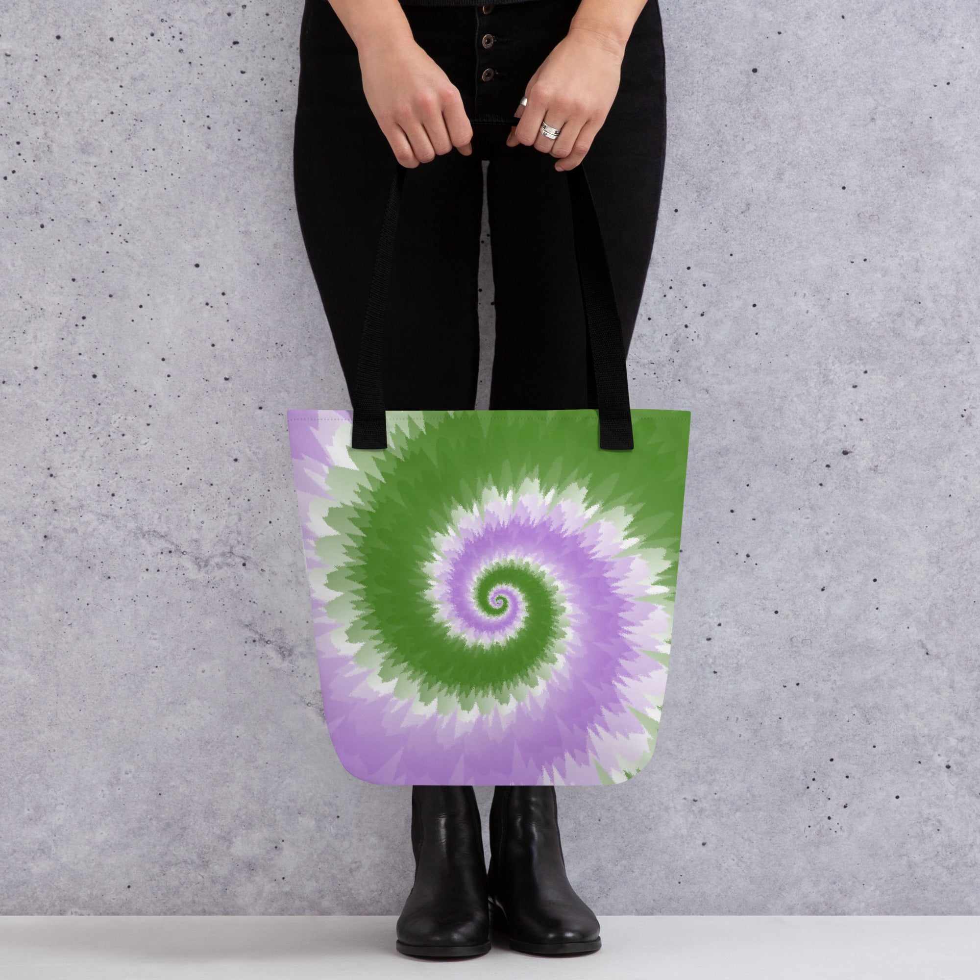 Tote bag-Tie Dye Spiral - Genderqueer