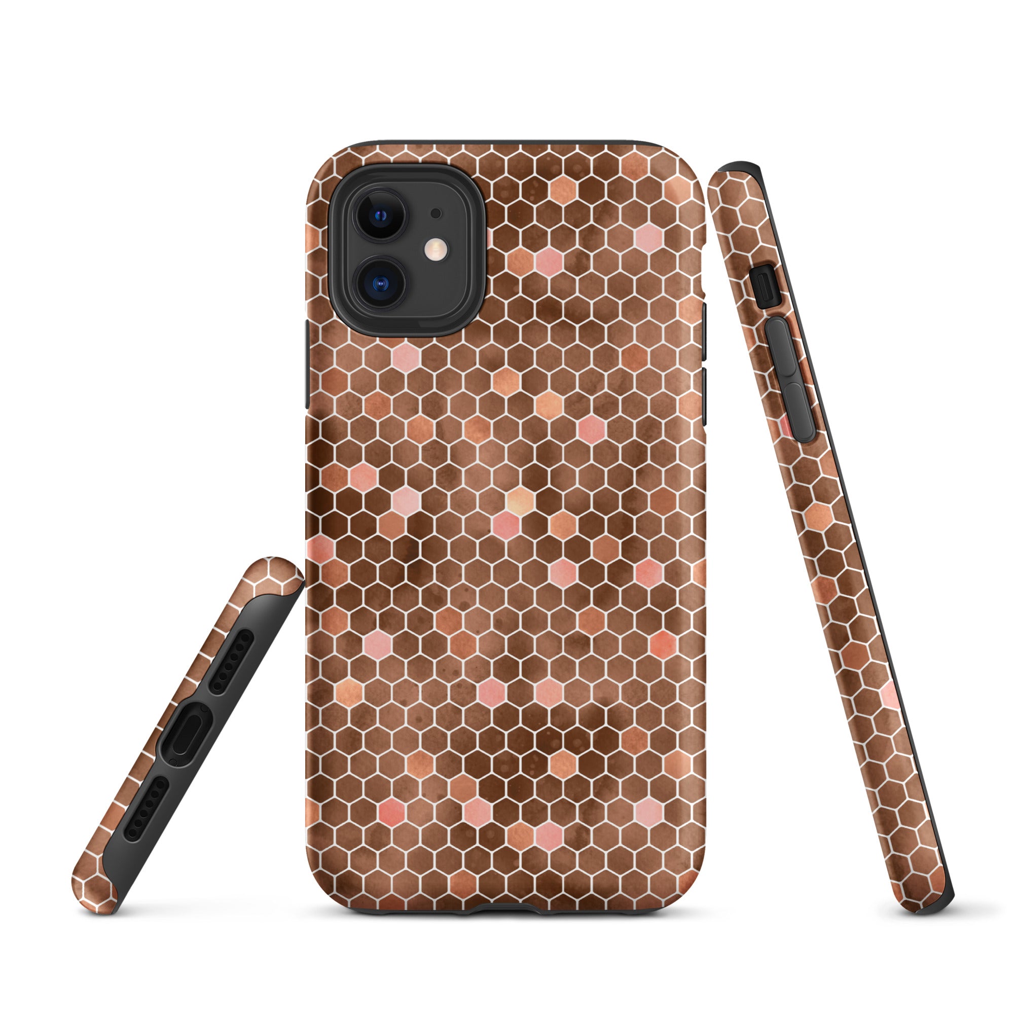 Tough Case for iPhone®- Honeycomb Brown