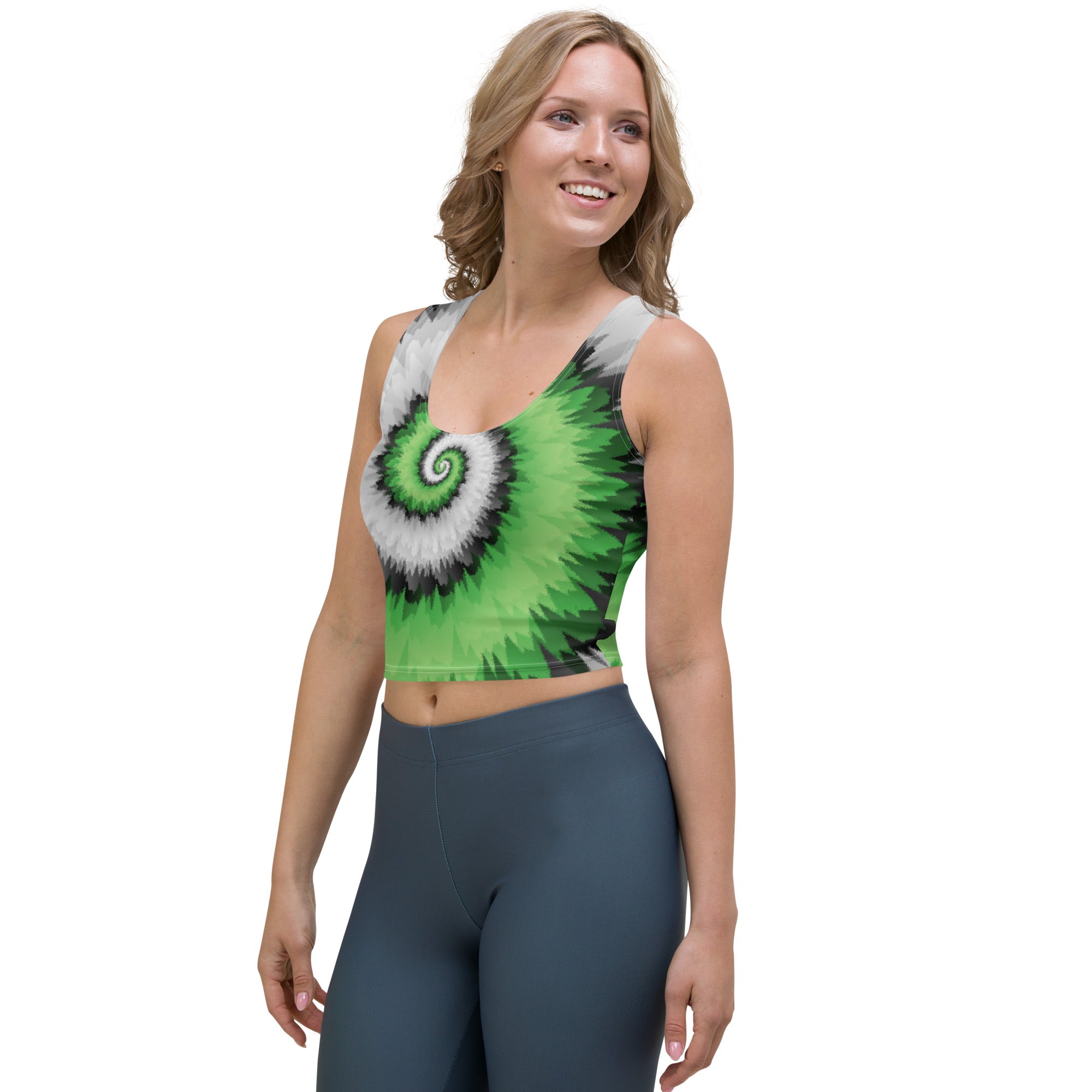 Crop Top-Tie Dye Spiral - Aromantic