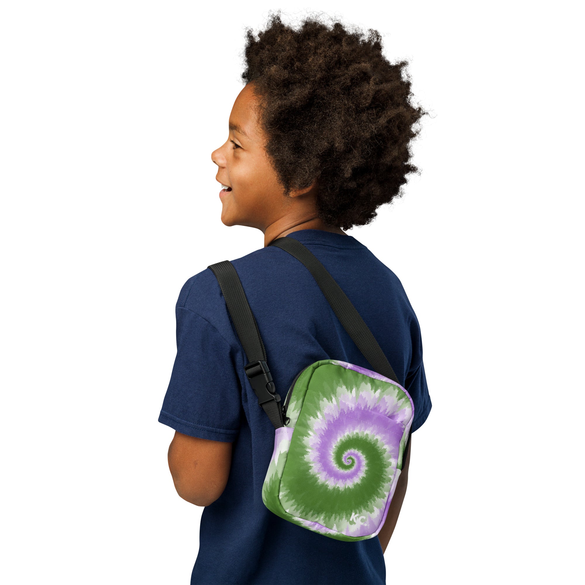 Utility crossbody bag-Tie Dye Spiral - Genderqueer