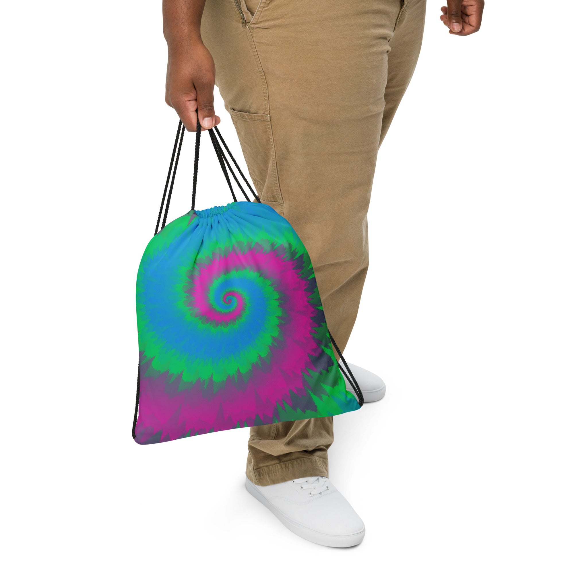 Drawstring Bag-Tie Dye Spiral-Polysexual