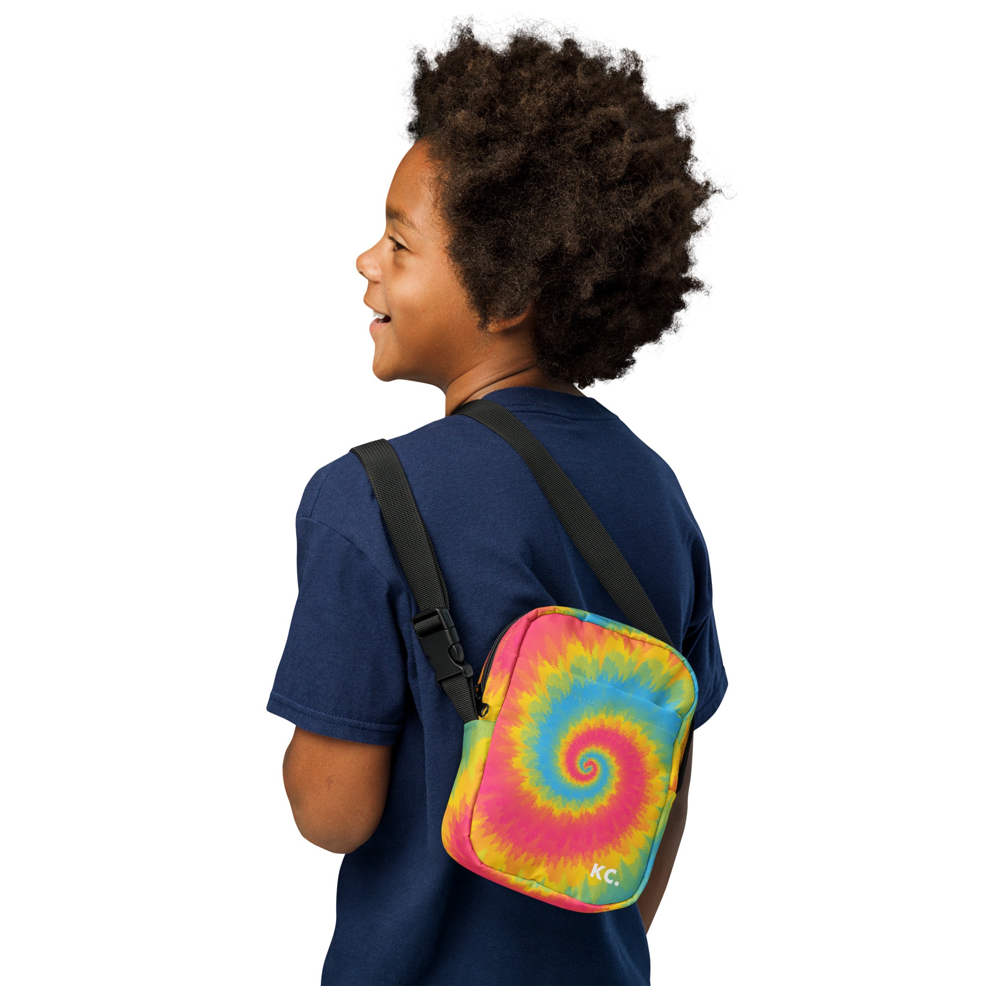 Utility crossbody bag-Tie Dye Spiral - Pansexual