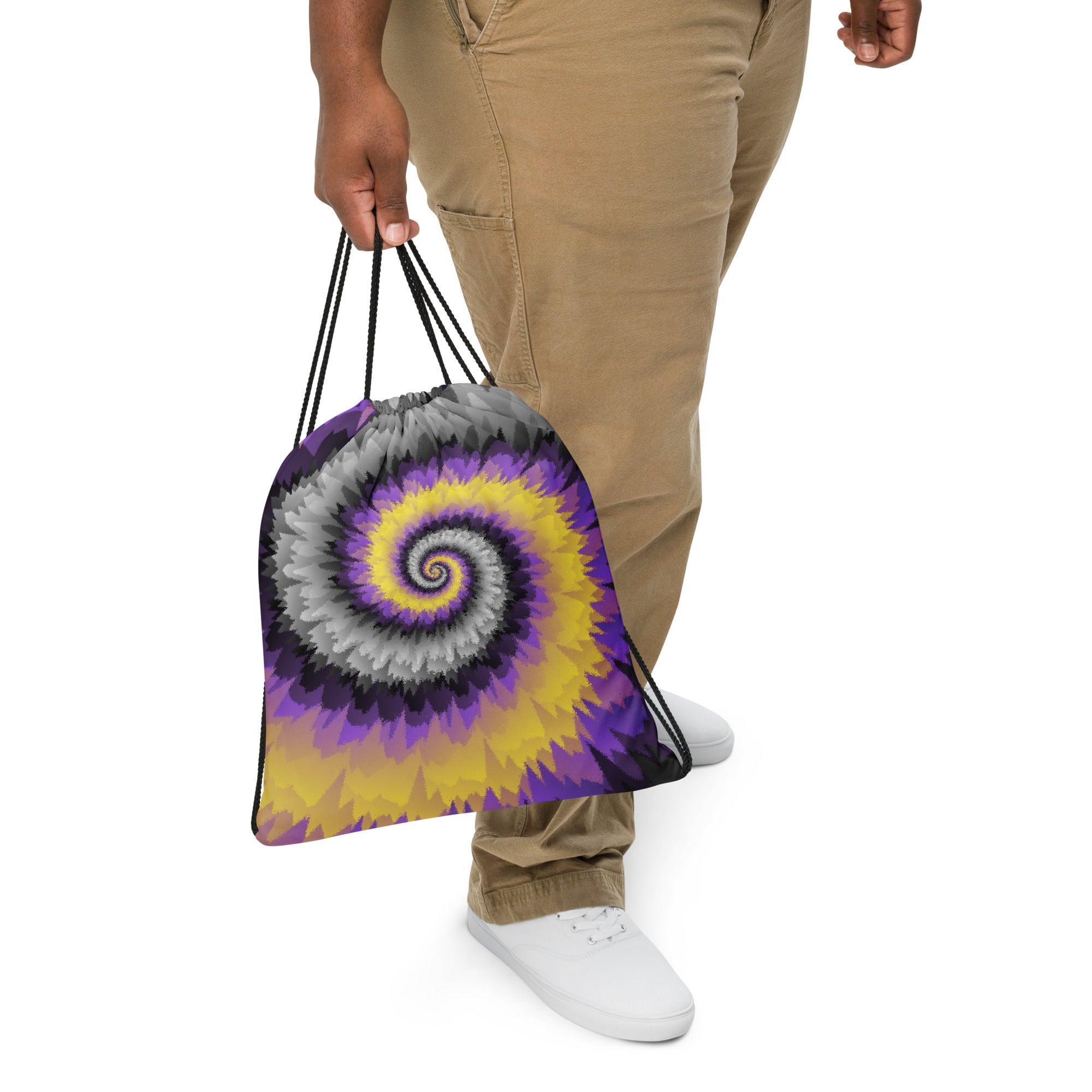 Drawstring Bag-Tie Dye Spiral-Nonbinary
