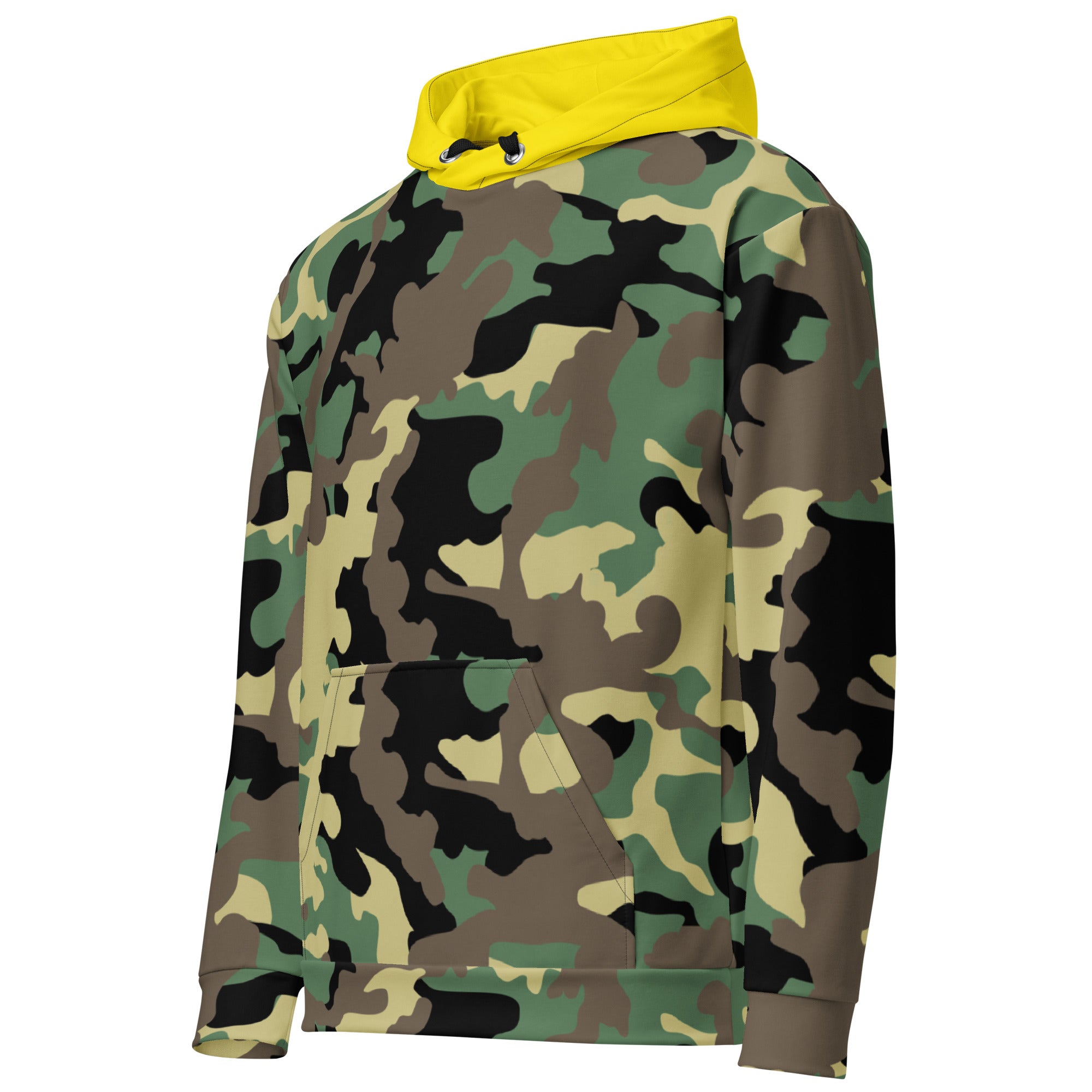 Unisex Hoodie-Jungle Camo with Highvisibility Yellow Hood