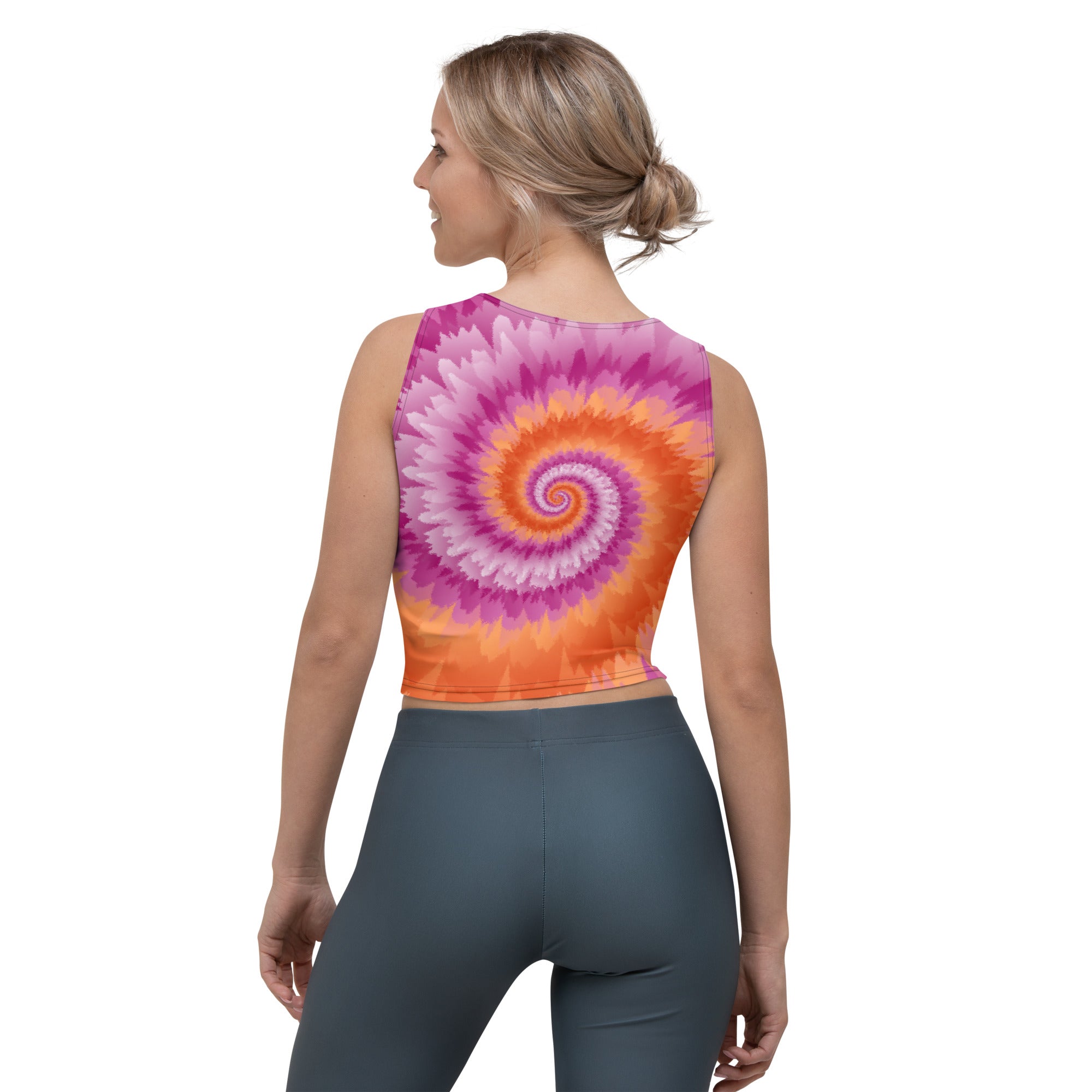 Crop Top-Tie Dye Spiral - Lesbian
