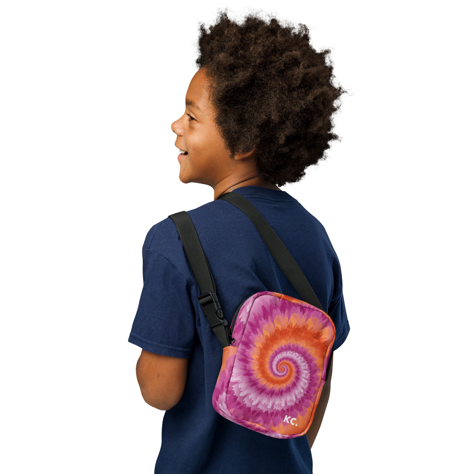 Utility crossbody bag-Tie Dye Spiral - Lesbian
